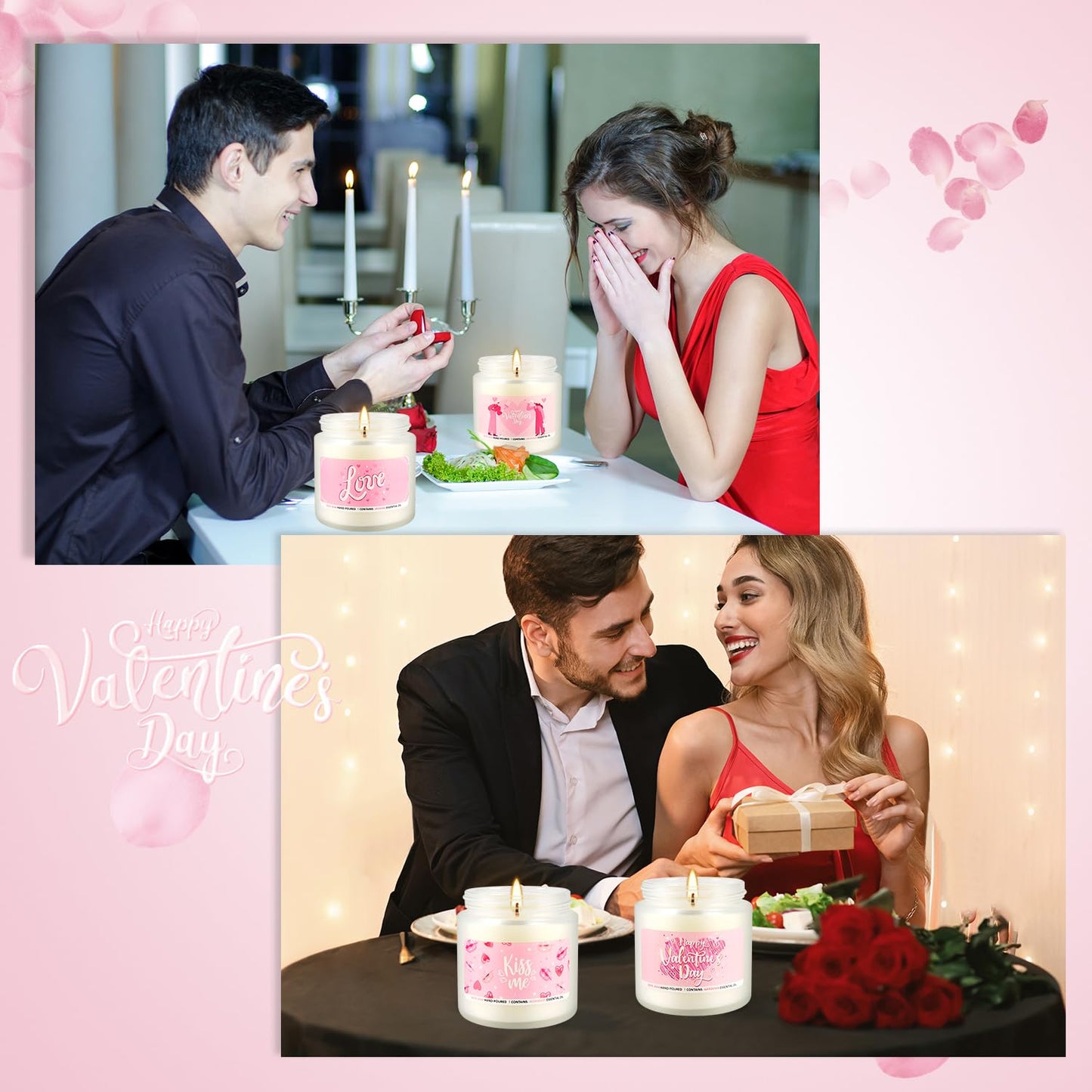 Set of 12 Valentines Scented Candles -3.5oz Romantic Candle Gifts,Wife, Girlfriend,Wedding Day,Anniversary, Long Lasting Soy Candles