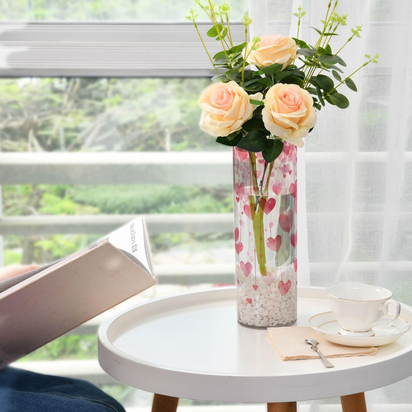 Valentines Decor Vase Romantic Love Flower Vase Home Decor for Dining Table Office Bedroom Living Room