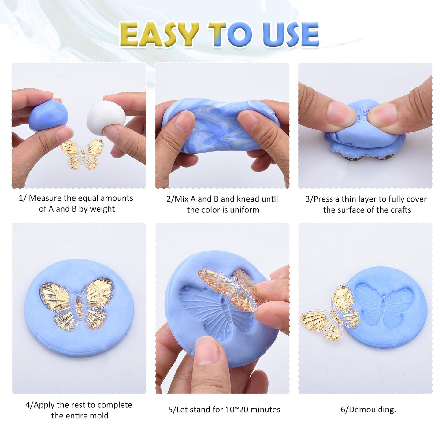 Silicone Putty - 2.5 Lb Flexible Silicone Mold Making Kit for Reusable Silicone Molds Making - Easy 1:1 Mixing Ratio Fast Cured Molding Putty for Casting, Resin Molds, Soap Mold, Candle Molds, Statues
