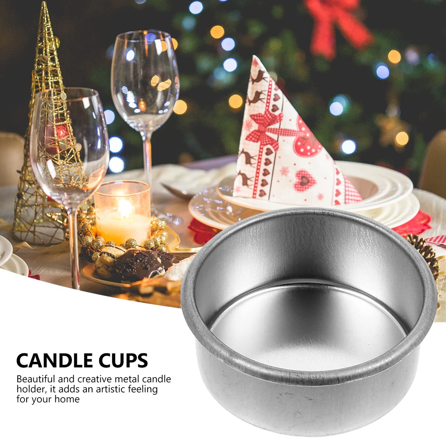 Uonlytech 20Pcs Tea Light Tins Cups Metal Tea Light Case Containers Empty Scented Candle Cup DIY Tealight Candle Holders for Christmas Wedding Table Decoration (Pack of 2)
