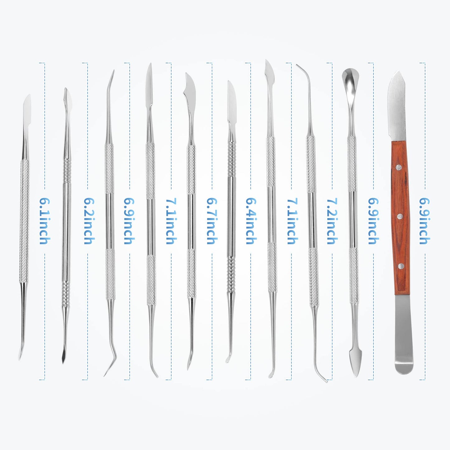 10 PCS Wax Carving Tools Dental Waxing Instruments with Case, Stainless Steel Wax Carvers Set - Metal Clay Sculpting Pottery Sculpture Tools - Double Ended DIY Waxing Modeling Kits