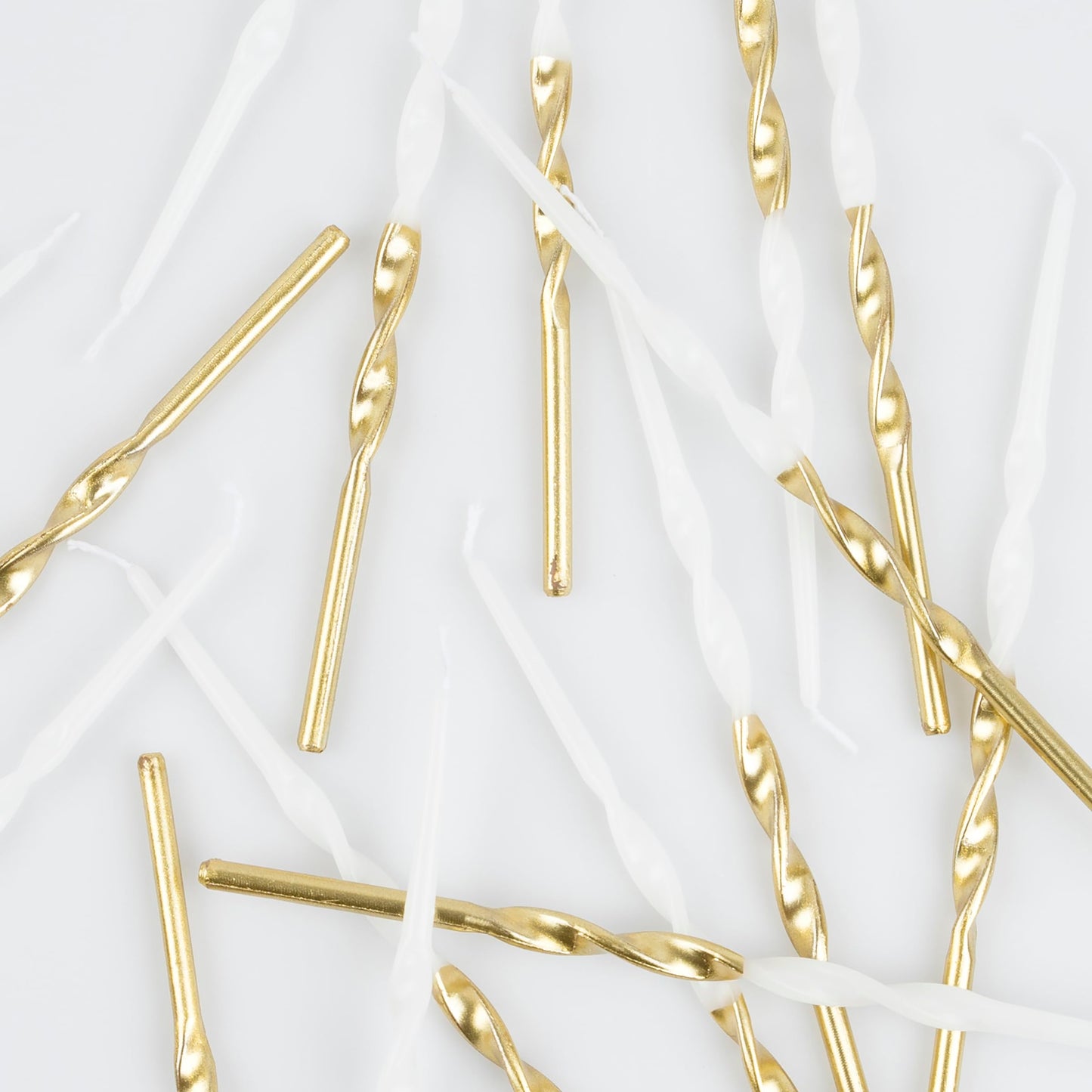 Meri Meri Gold Dipped Birthday Candles for Cake (Pack of 16), 7.25" Tall, Unscented Gold Birthday Candles