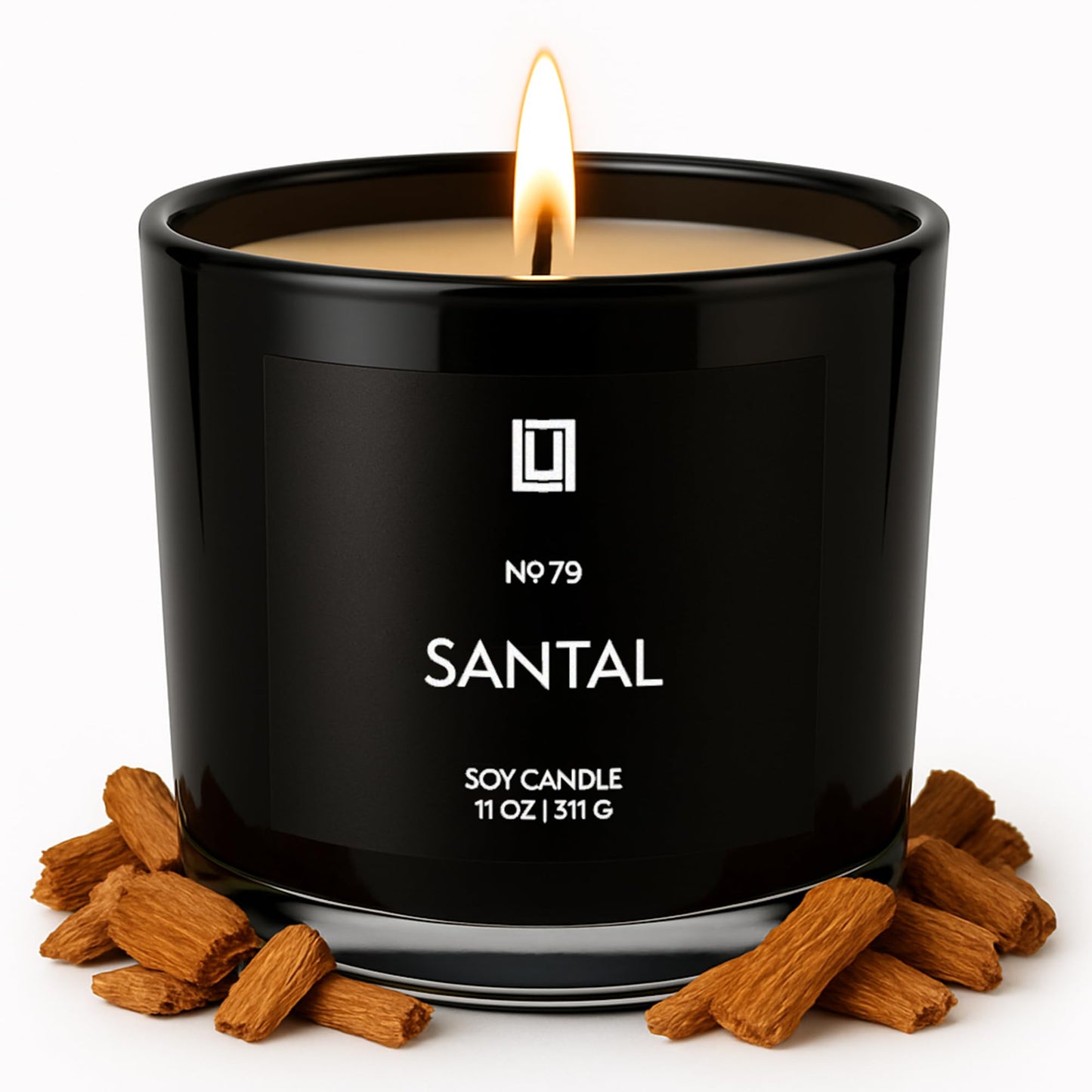 Lulu Candles | Santal | Smells Woodsy & Elegant | Luxury Scented Soy Jar Candle | Hand Poured in The USA | Highly Scented Long Lasting (11 Oz.)