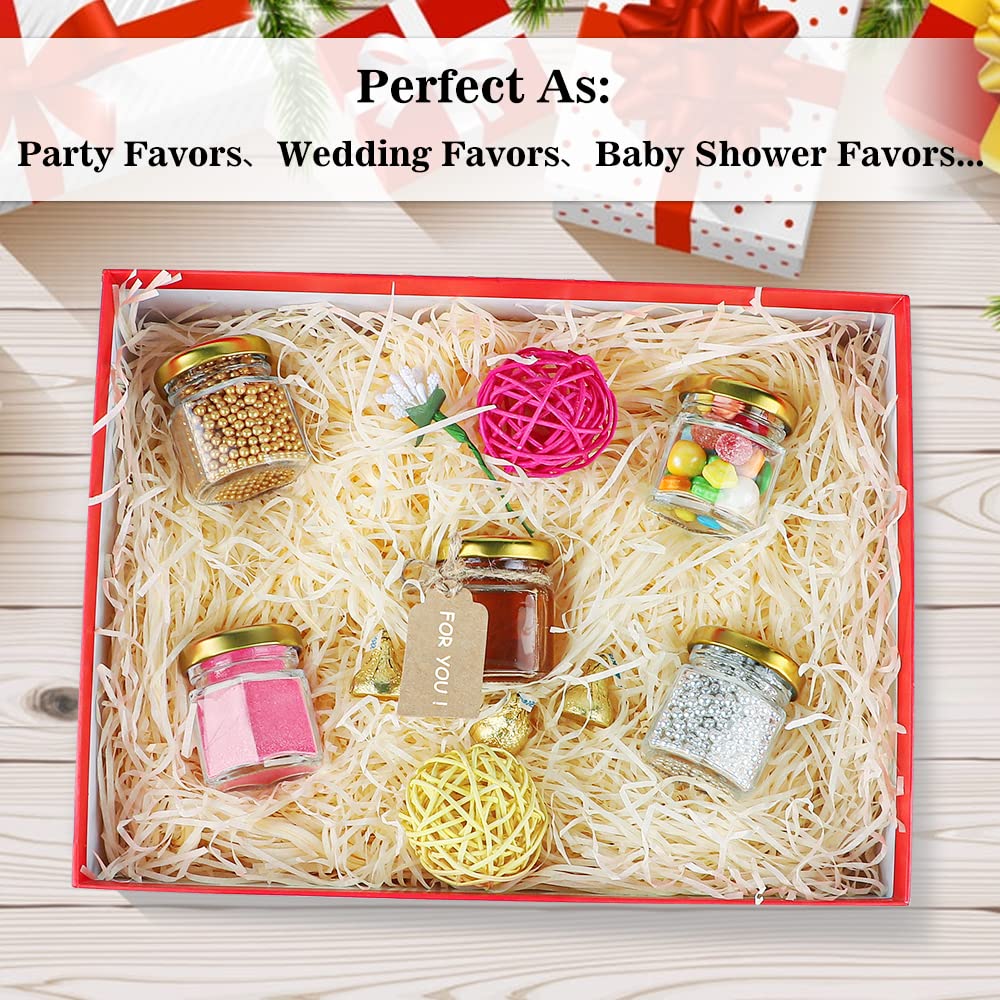 Syntic 60 Pcs Small Glass Containers with Airtight Lids, 1.5 oz Mini Honey Jars for Wedding Favor, Baby Shower, Small Hexagon Candle Jars for Making Candles, Body Butter, Jam, Spices, Herbs, DIY Gift