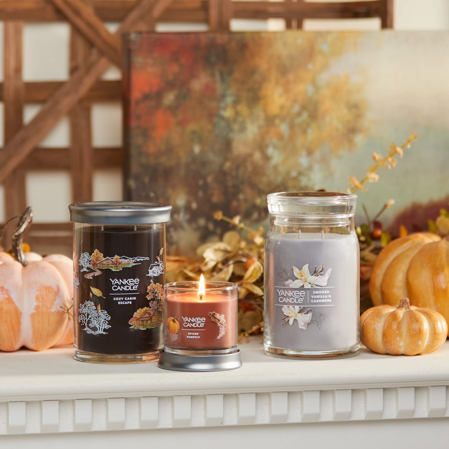Yankee Candle Spiced Pumpkin Scented, Signature 4.3oz Small Tumbler Single Wick Candle, Over 20 Hours of Burn Time (Pack of 2)