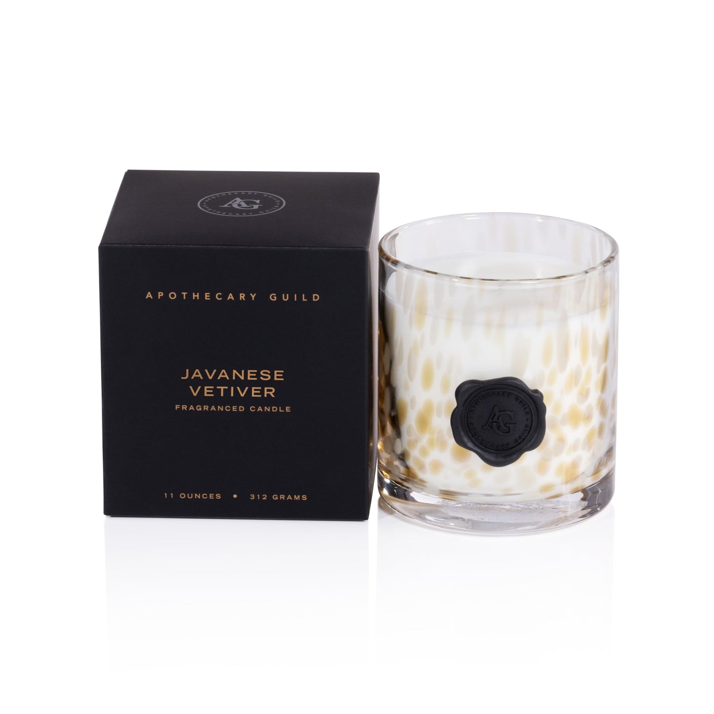 Zodax Apothecary Guild Scented Opal Glass Jar Candle in Gift Box- 11 oz - Javanese Vetiver