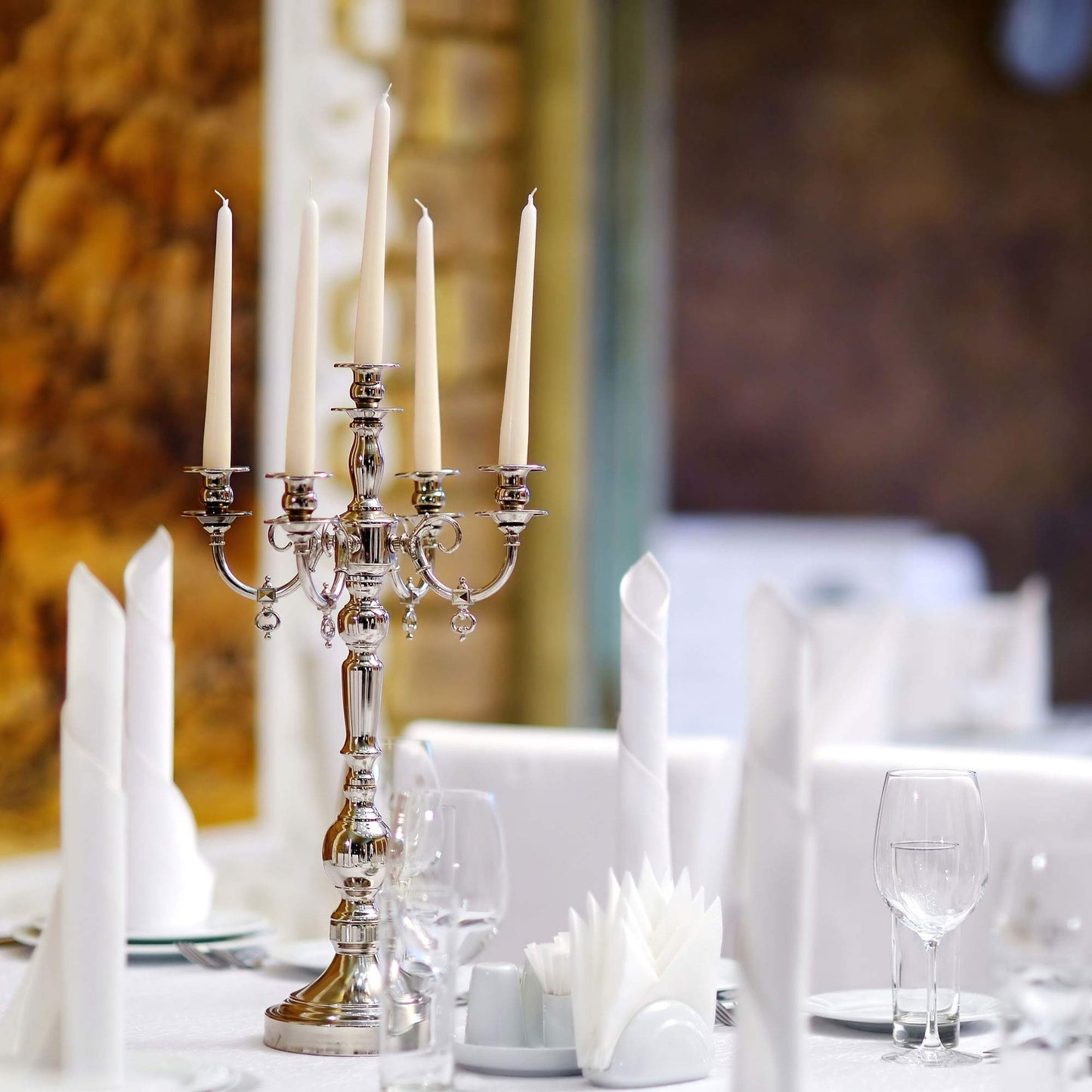Tribello Ivory Candlesticks - Pack of 14 Cream Candle Sticks - Unscented 9" Tall Candlesticks - 8 Hour Long Burning Ivory Taper Candles for Home, Wedding, Holiday and Parties