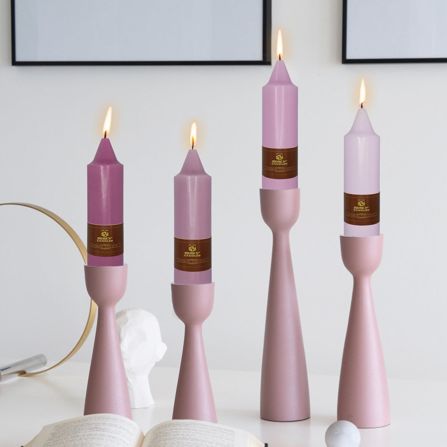Taper Candles Twisted Candles Sticks Long Spiral Candlesticks Unscented Candles Smokeless Candle for Wedding Party Dinner Home Decoration