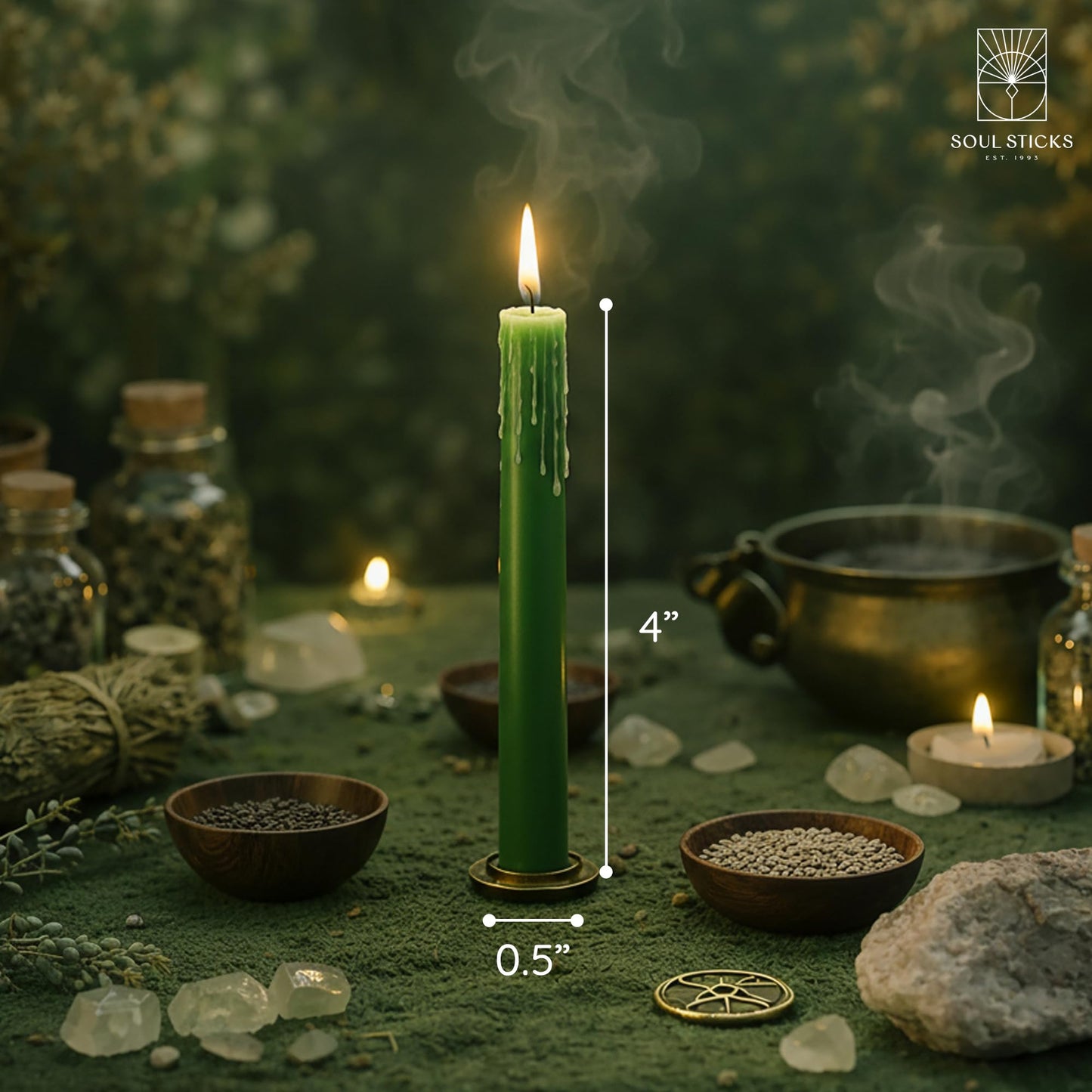 SOUL STICKS Abundance Magic Spell Chime Candles 20 Pack - Ideal for Altar, Rituals, Ceremonies, Meditation Purple Candle for Witchcraft Supplies, Wiccan Supplies, Unscented Candles Clearance