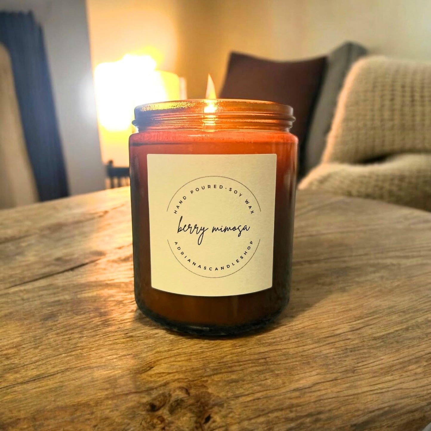Adriana's Candle Shop Berry Mimosa Hand Poured Soy Wax Candle
