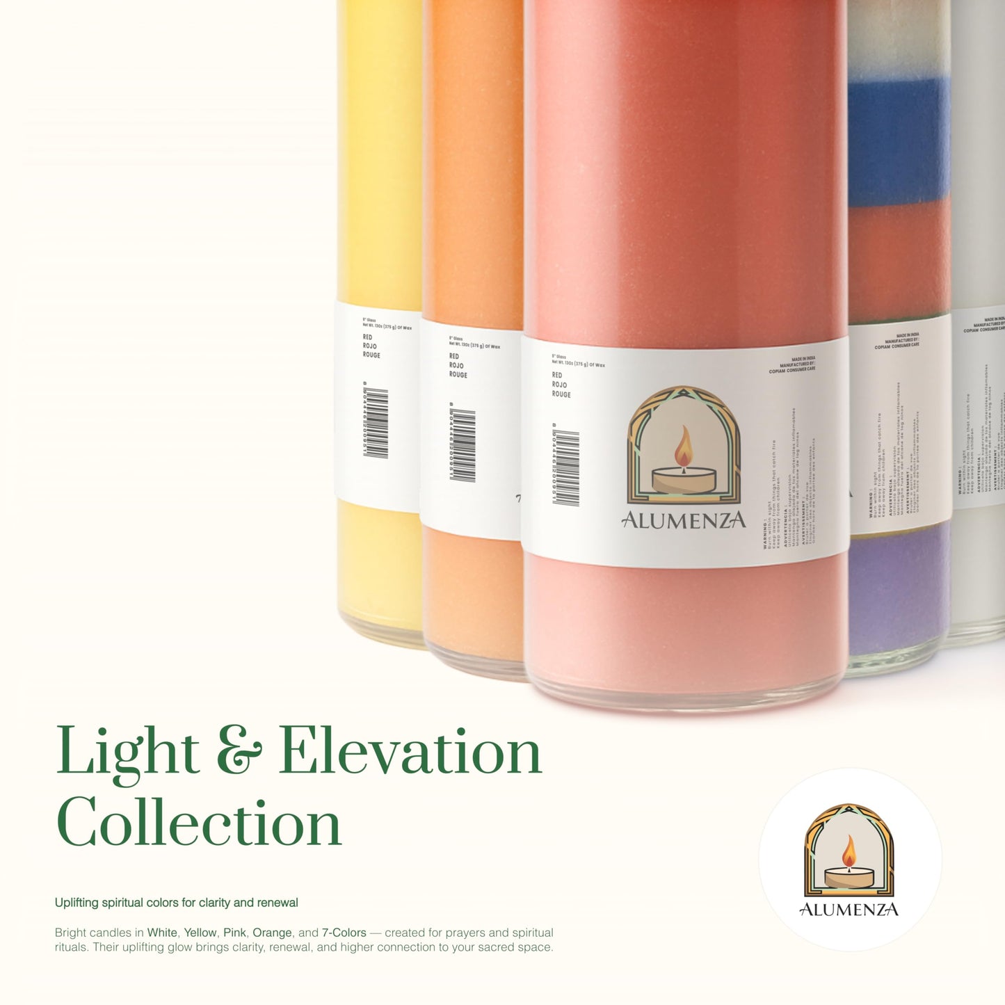 Alumenza 3 Pack San Judas Tadeo Candle Saint Jude in Glass Jar 90 Hours – Paraffin Wax, Clean Burning Unscented | Large & Tall Devotional Prayer Pillar Candles for Memorial, Rituals