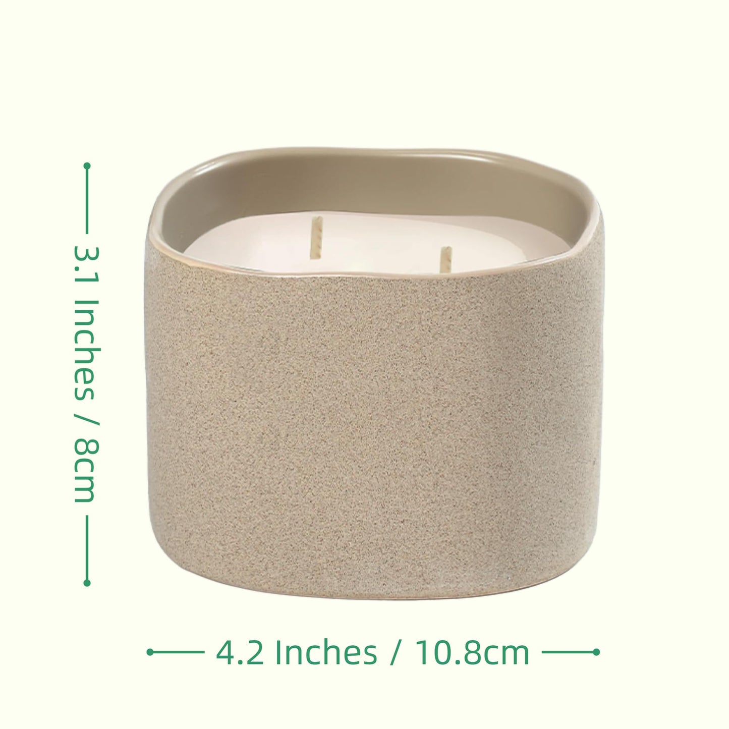 Scented Soy Candles, Large Candle 3 Wicks 19.5oz Japanese Cherry Blossom Ceramic Jar Lava Collection, Gorgeous Gifts for Birthday Thanksgiving Christmas (14.5oz-Mahogany & Teakwood)