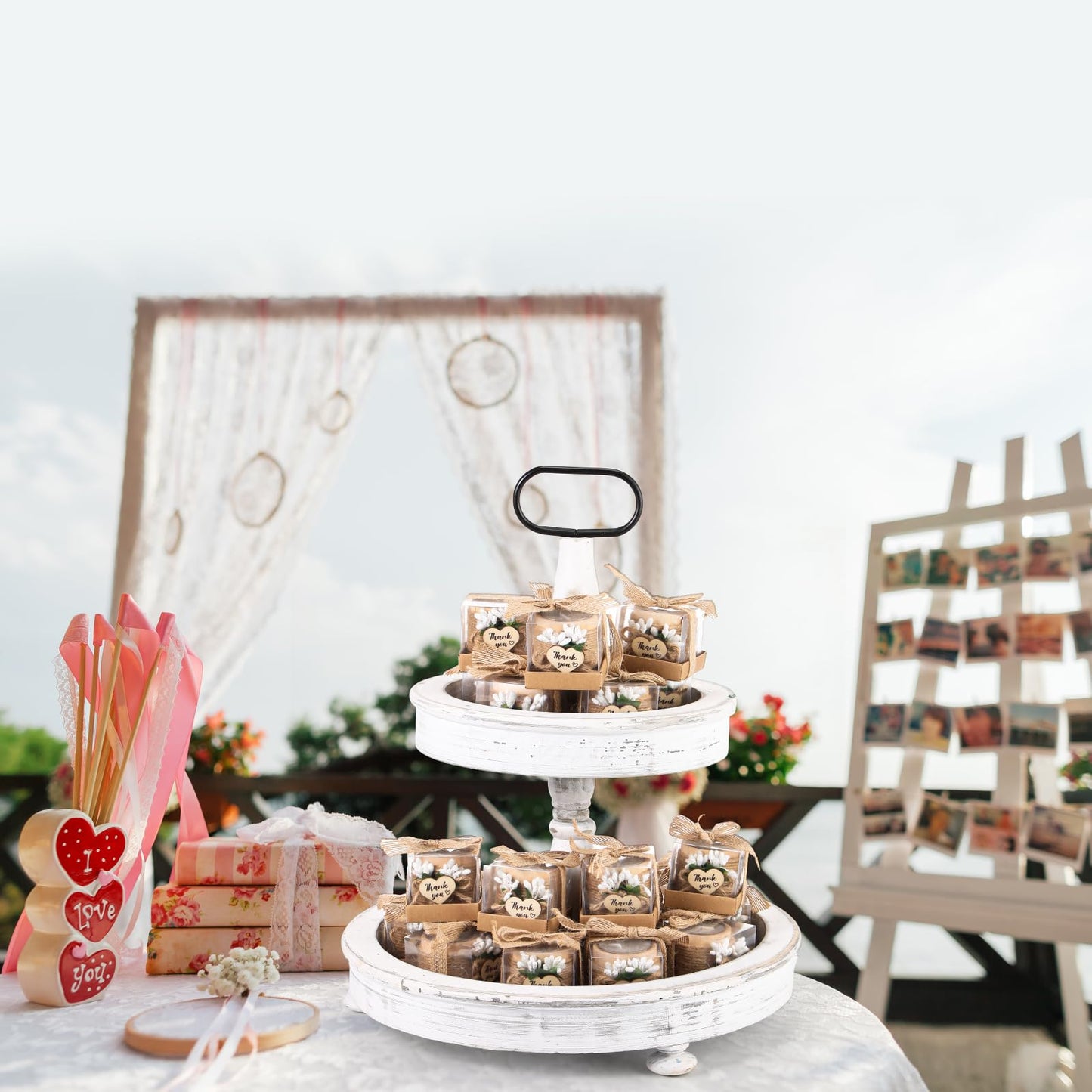 Retisee Wedding Candle Favors for Guests Bridal Shower Wood Memorial Tealight Candle Holder Thank You Gifts Handmade Candles for Wedding Baby Shower Housewarming Table Centerpiece(12 Pcs)