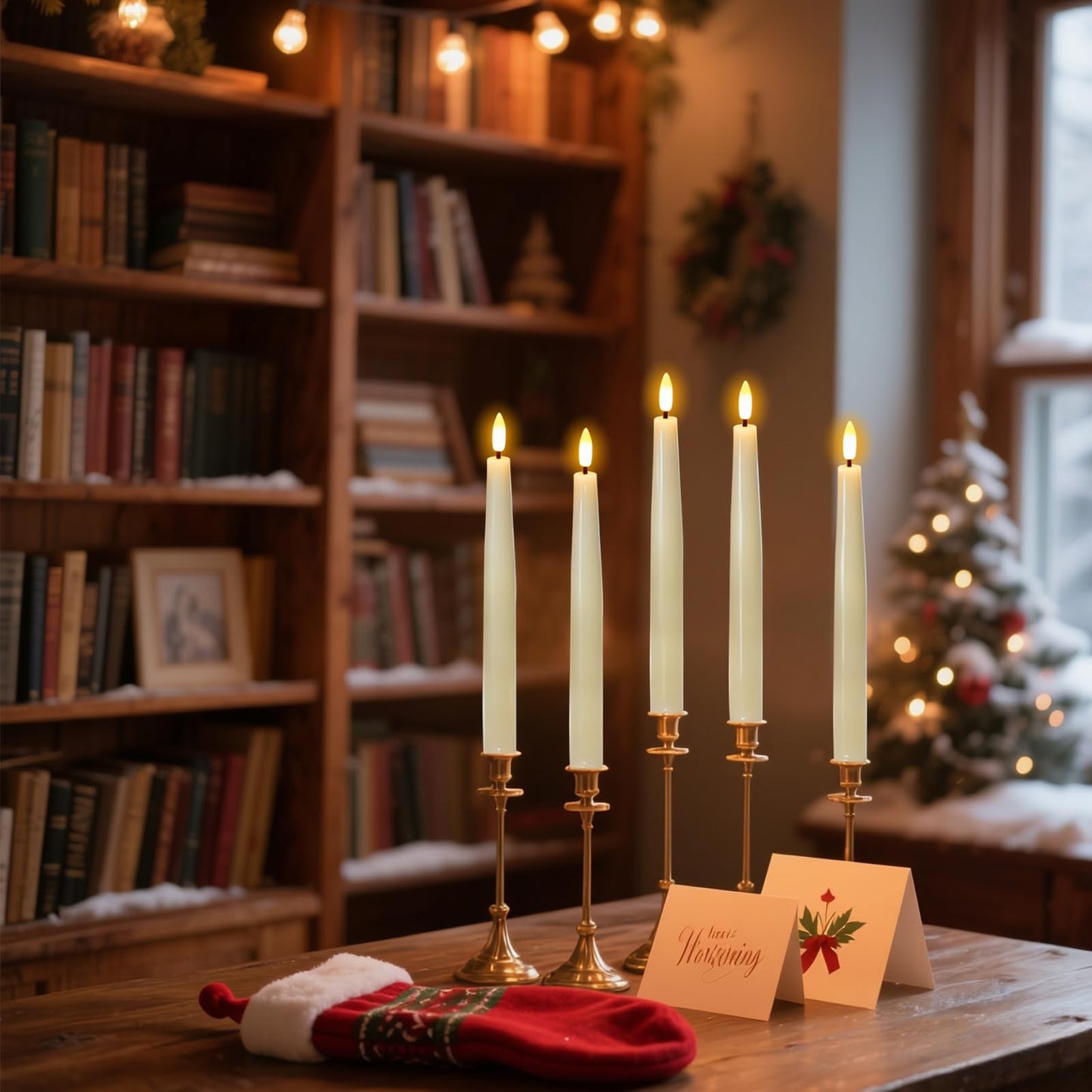 Wondise Rechargeable Flameless Taper Candles, Battery Operated Candles with Remote&Timer, Real Wax LED Candlesticks 3D Wick Flickering for Home Wedding Christmas Decor