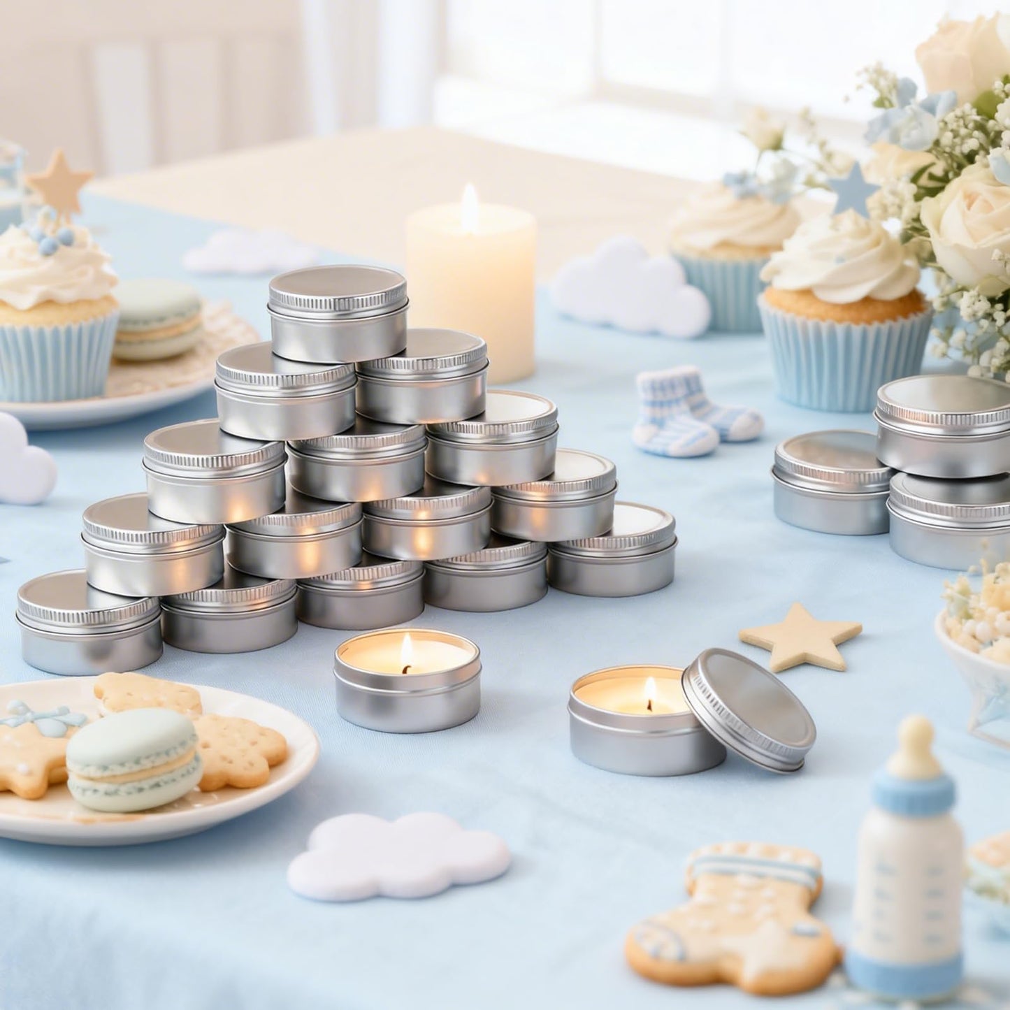 Trxvxo 100 Pcs 1 Oz Mini Lavender Scented Soy Candle Set, Bulk Wedding Favors for Guests, Party Favors & Gifts, Perfect for Wedding, Baby Shower, Birthday, Home Decor & Event Supplies