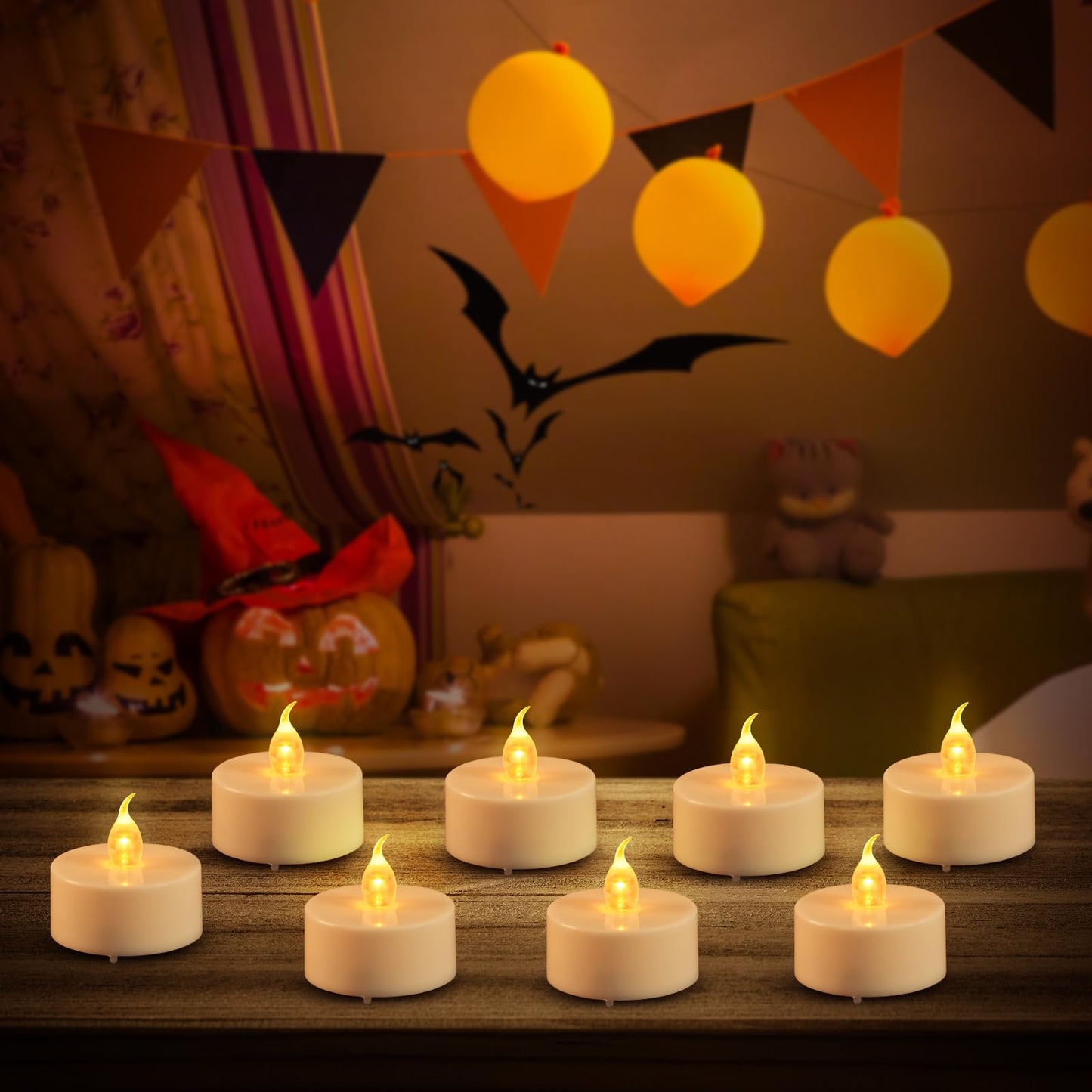 JOSU 12Pcs Flickering Flameless Led Tea Lights Candles Battery Operated, 200+ Hours Fake Electric Candles with Remote Timer, Warmer Lamp White Candlesticks for Home Wedding Party Decor
