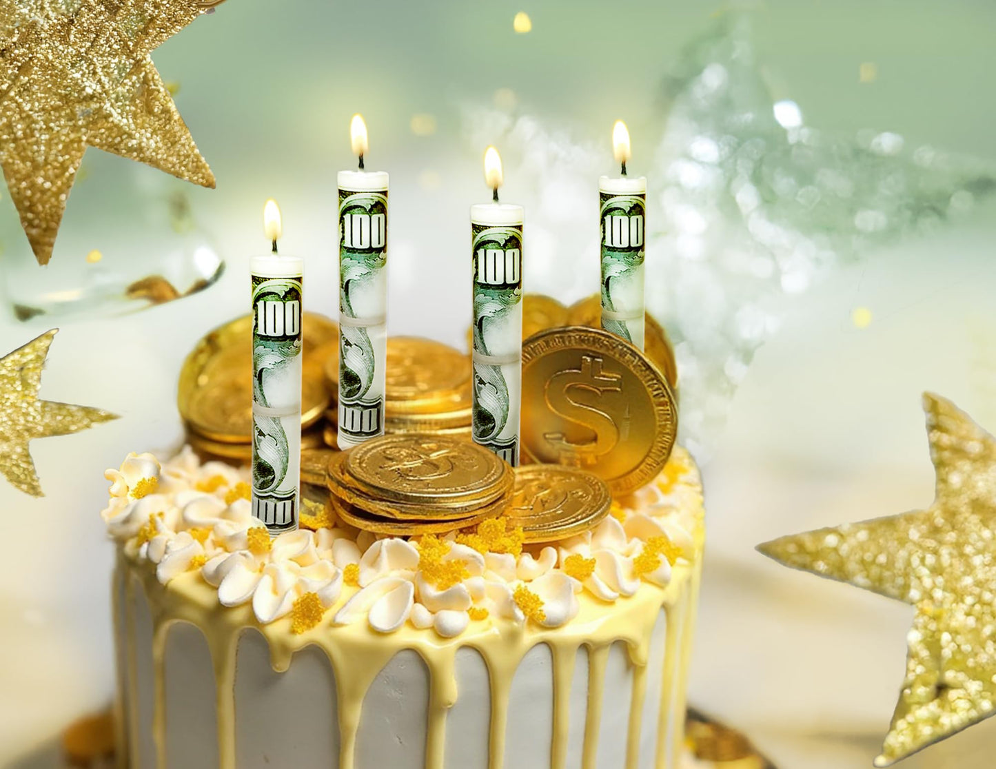 Streamline Imagined Decorative Birthday Candles - Money to Burn (5 Candle Pack)