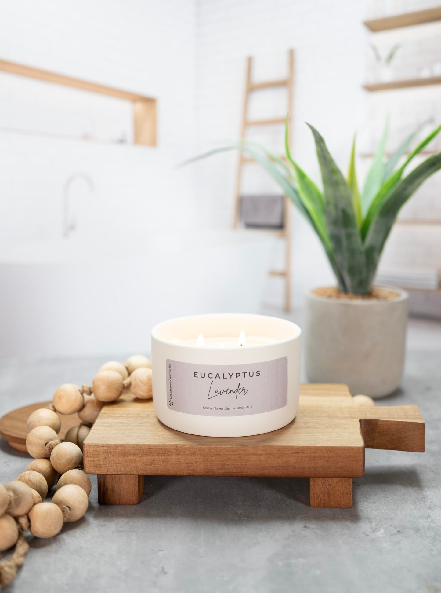 Milkhouse Candle Company Eucalyptus Lavender Soy Candle - Herbs | Lavender | Eucalyptus Scented - 10 oz Signature Statement Candle with Lid, 20+ Hour Burn Time, Made in the USA