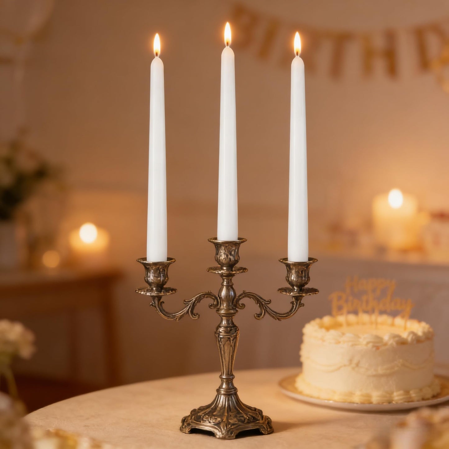 White Unscented Taper Candles for Home Decoration, 20 Pack 10 Inch Dripless Candlesticks for Dinner Party Wedding