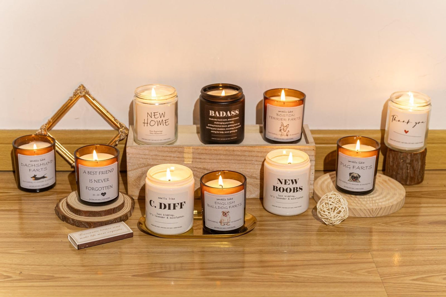 English Bulldog Gifts & Decor, Gifts for Dog Lovers, Smells Like English Bulldog Farts Candle - Lavender & Eucalyptus, Crafted by Natural Soy Wax & Natural Essential Oils