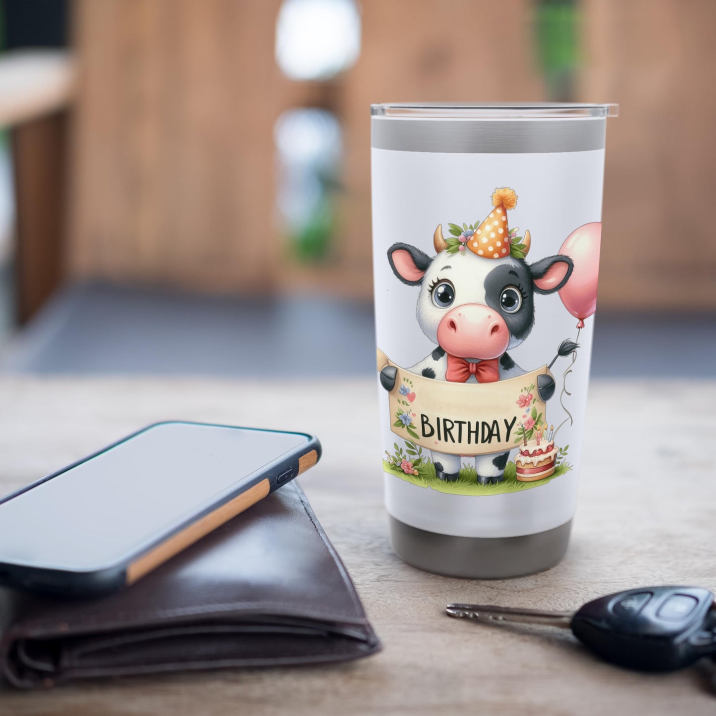 Cute Cow Celebration Party Animal Design Stainless Steel Insulated Tumbler