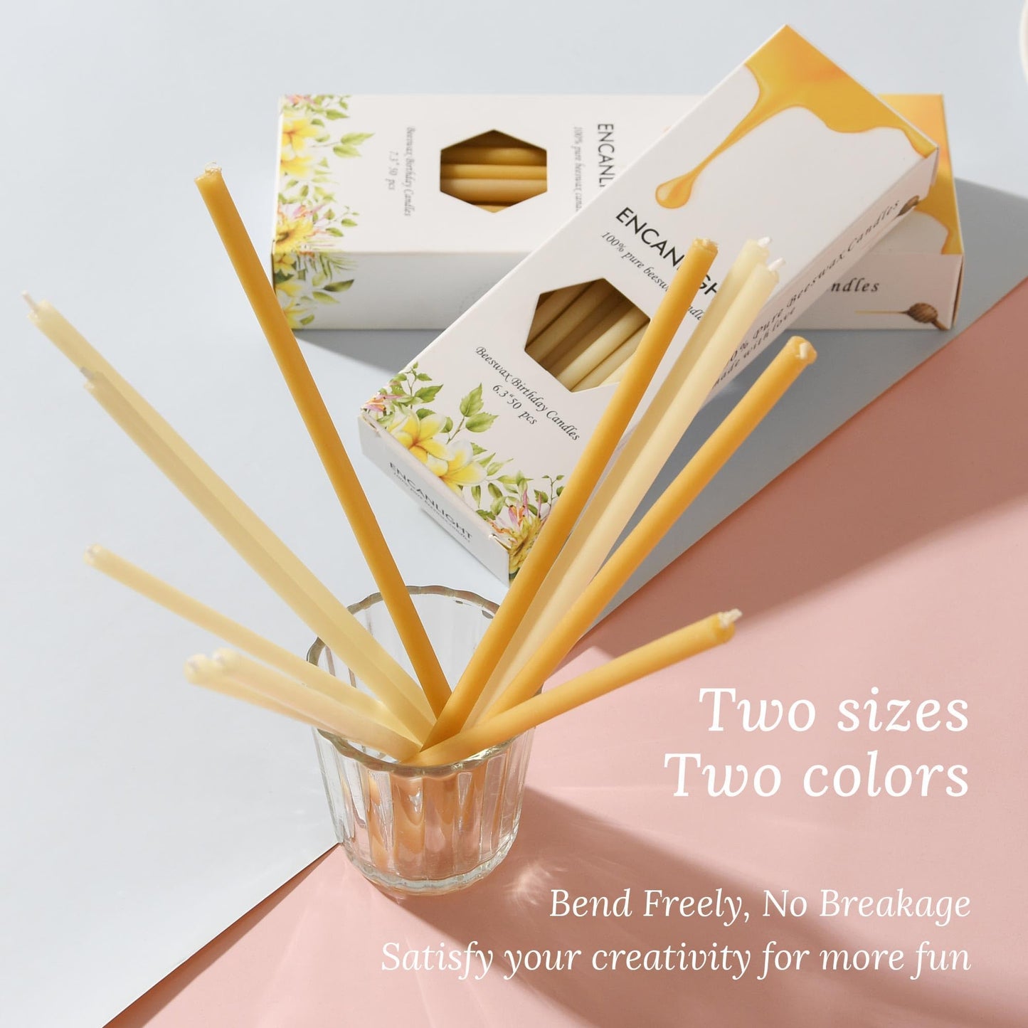 7.3 Inch Natural Pure Beeswax Prayer Candles, 50 Pack Dripless Smokeless, Unscented Devotional Candles for Church, Hanukkah, Christmas, Yoga, Rituals & Daily Prayer