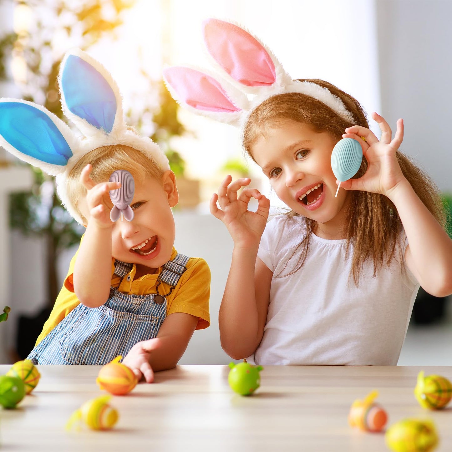 Fieldspark Easter Bunny Candles Green Set, 2.5'' x 4.5'' Flower & Fruit Scented Candles, Cute Rabbit Shaped Easter Gifts for Kids, Home Decor, Spring Celebration, 2 Pcs