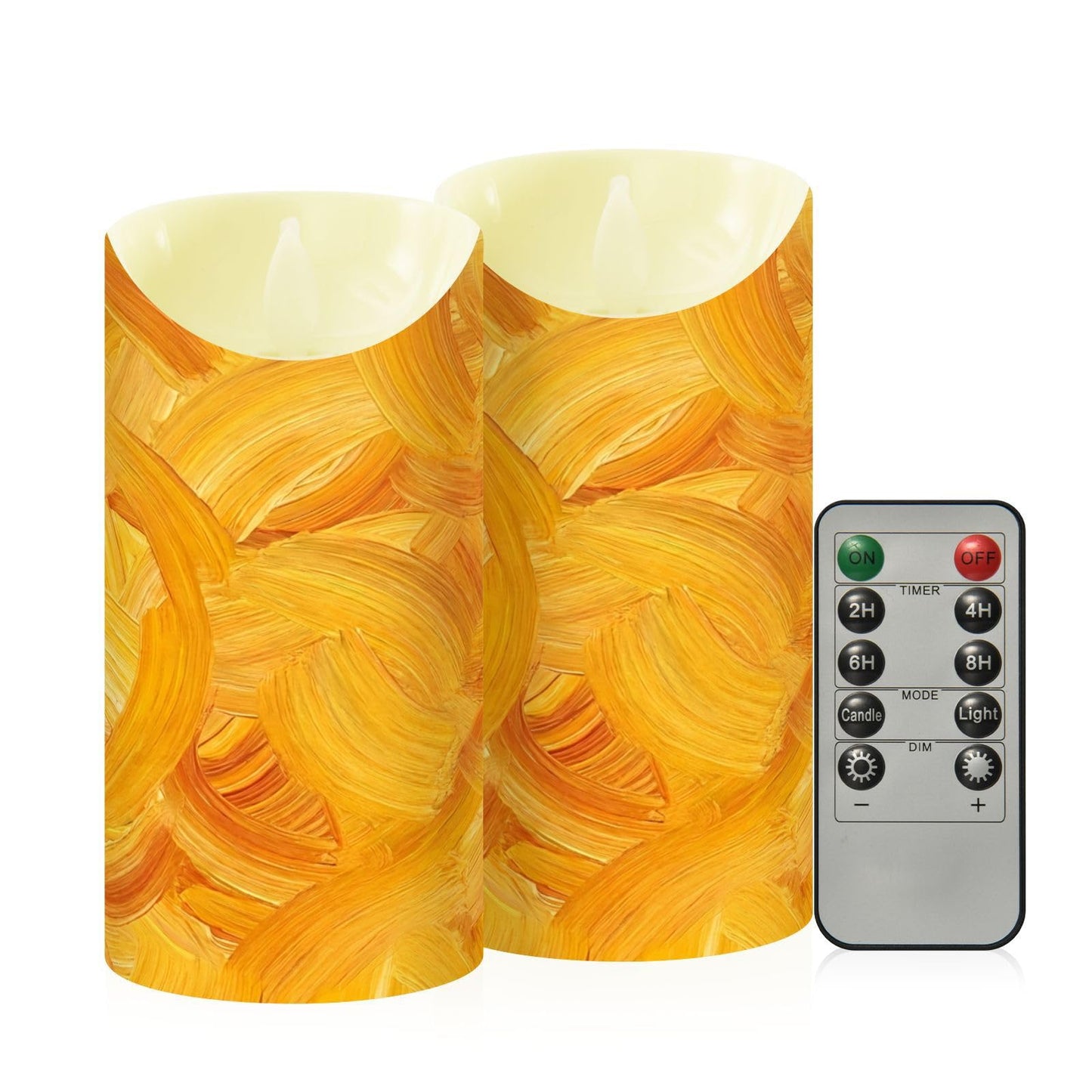 Gravopti Golden Weave 2 Pack Flameless LED Pillar Candles with Remote & Timer, Battery Operated, Flickering Wax Candle for Wedding, Romantic Home & Party Decor