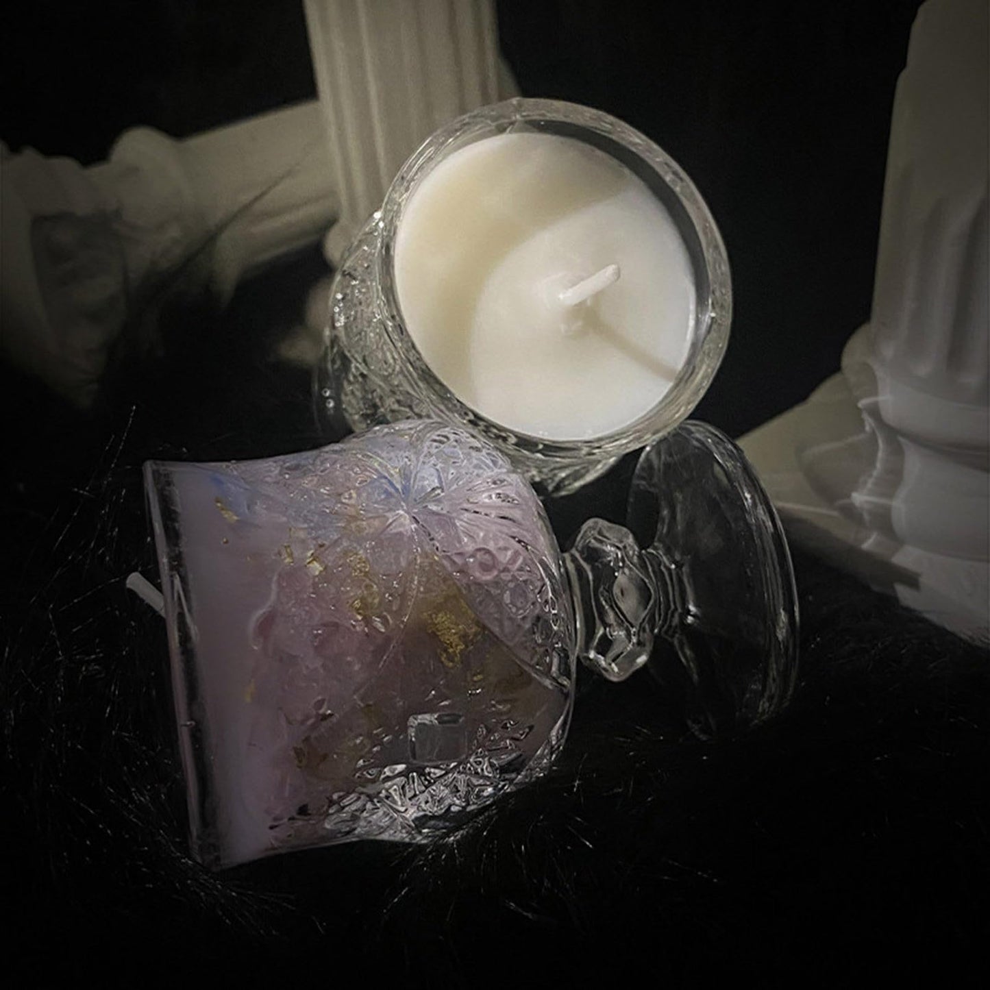 Low Temperature Candles Wine Cup Shaped in The Dark Scented Candles Low Heat Romantic Wax Play Candles Body Safe Low Temp Drip Candles Massage Soy Candles (C)