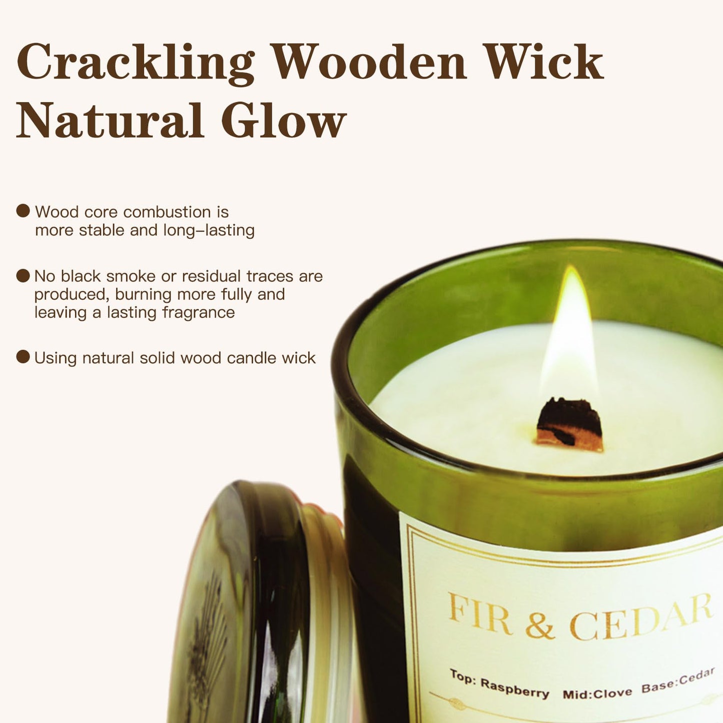 2 Pack Wood Wick Scented Candle Gift Set –Balsam Fir & Cedarwood Natural Soy Wax Candles with Individual Gift Boxes,Long Lasting 22.6 oz Aromatherapy Candles for Home Decor,Holiday Gifts