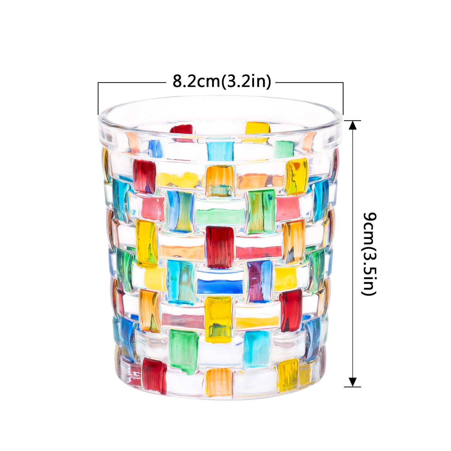 Toptime Tealight Candle Holder, Stained Glass Votive Candle Holder with Woven Pattern, Romantic Mosaic Tea Light Holder Cup for Table Centerpieces, Christmas, Birthday Party, Home Decor