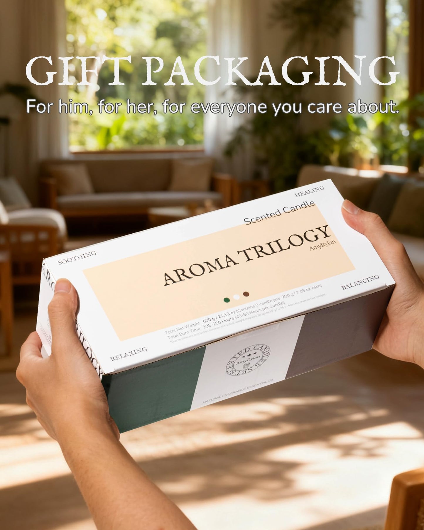 3 Pack Non-Toxic Soy Wax Scented Candles Gift Set for Women, 21.15oz Wooden Wick Candle for Home, 135H Long Burn Time, Aromatherapy Candles, Birthday, Anniversaries, Wedding, Christmas