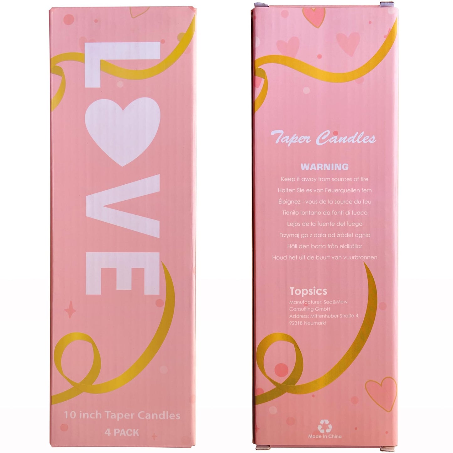 Topsics Orange Taper Candles, Spiral Twisted Taper Candles Set of 4, Unscented Taper Candlesticks 10 inch Tall, Home Decor Kitchen Decor Wedding Halloween Decorations
