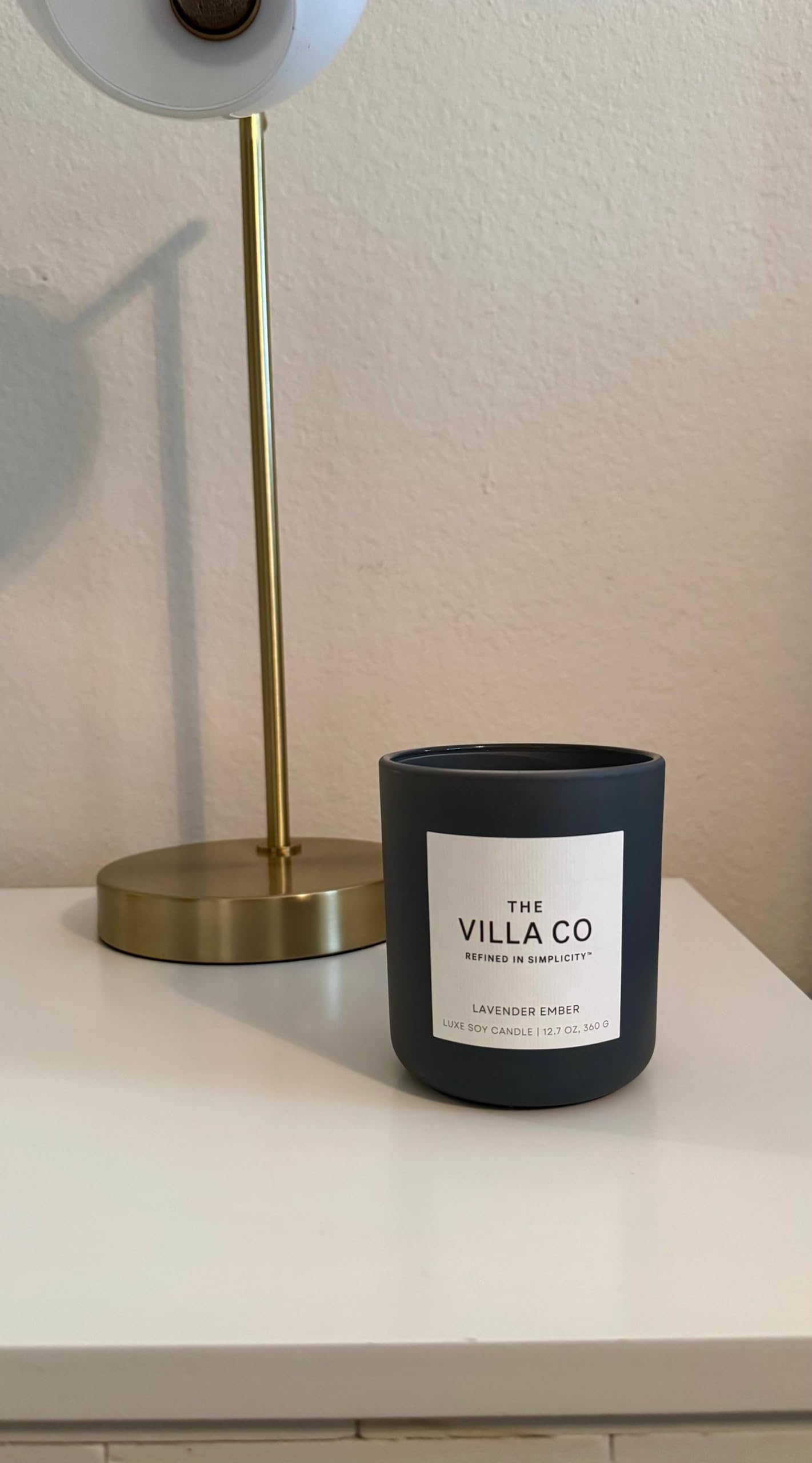 The Villa Co - Lavender Ember | Scented Candle for Women & Men | Hand-Poured, Aromatic & Fragrant | 60 Hour Burn Time 12 OZ | Soy Based | Phthalate Free | Made in USA