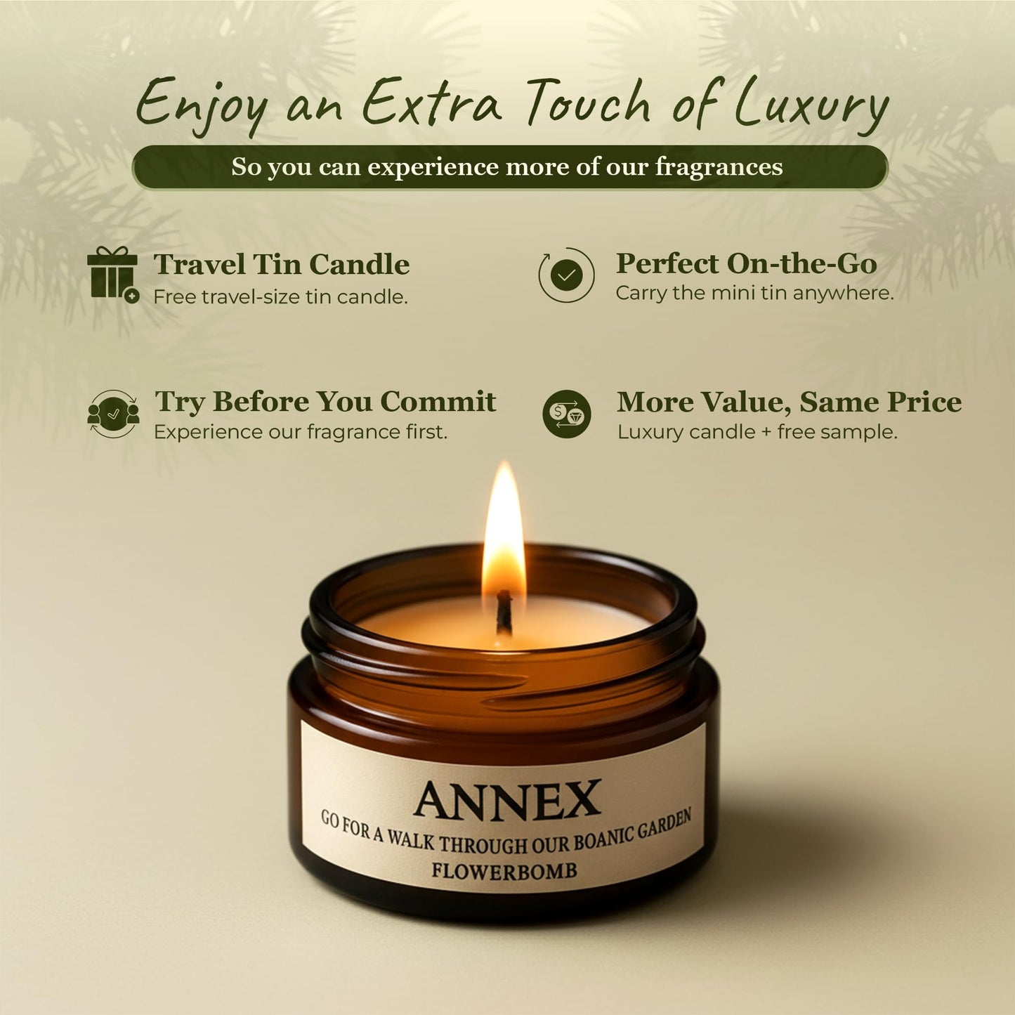 Annex Melon & Juniper Luxury Scented Candle - 8oz Handmade Green Ceramic Jar Candle - 50hr Clean Burn, 100% Non-Toxic Soy Wax, Aesthetic Home Decor Winter Gift for Men Women - Botanical Crisp Scent