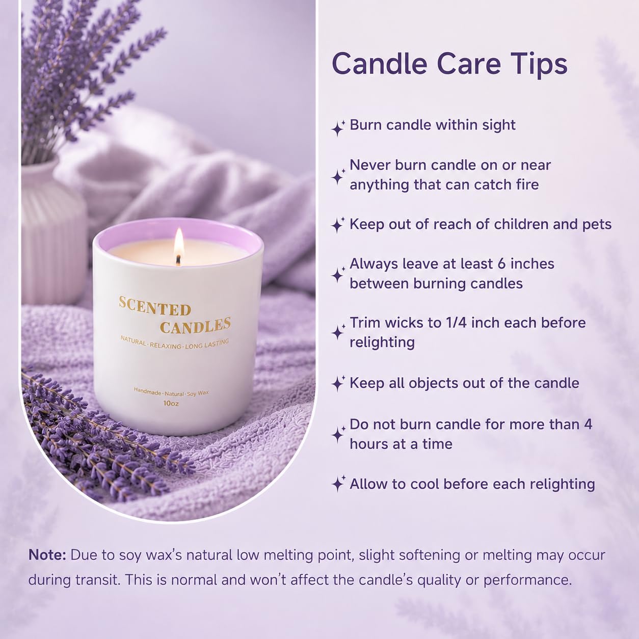 Lanttu Lavender Scented Candle for Home Decor, 10 oz Natural Soy Wax Jar Candles, 39 Hours Long Lasting Burning Candles for Mom Friend Birthday Housewarming Gift