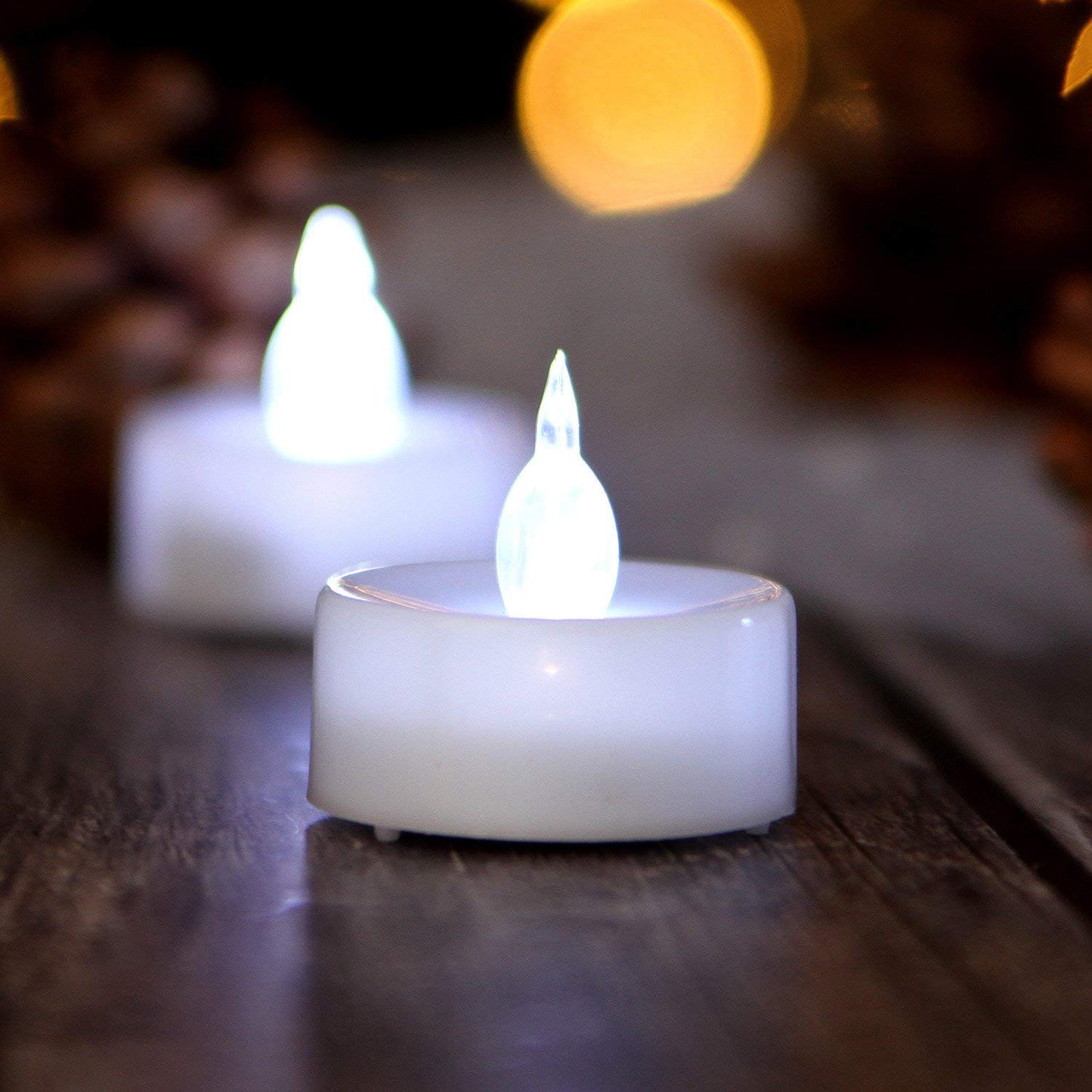 AGPTEK Tea Lights,24 Pack Flameless LED Candles Battery Operated Tealight Candles No Flicker Long Lasting Tealight for Wedding Holiday Party Home Decoration(Cool White)