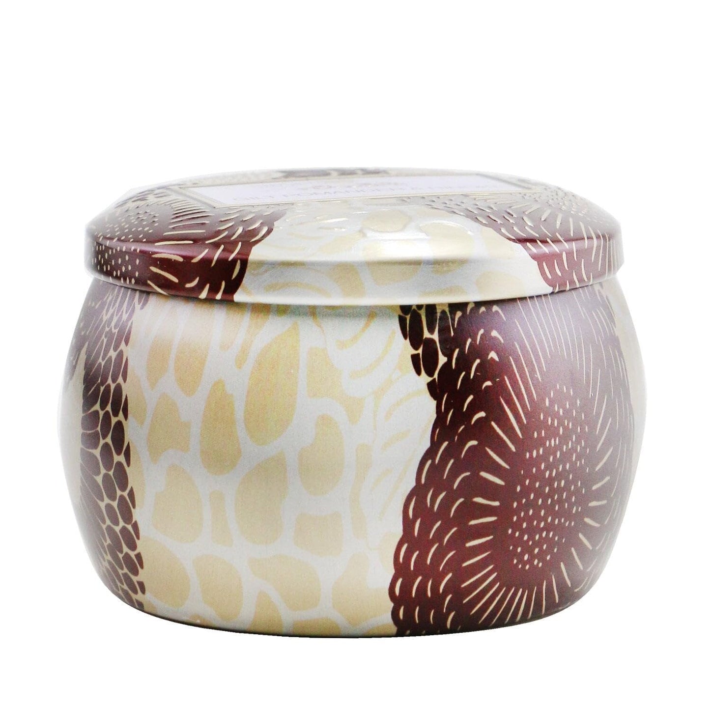 Voluspa Gilt Pomander & Hinoki Candle | Mini Tin | 4 Oz. | 25 Hour Burn Time | Coconut Wax for Clean Burning