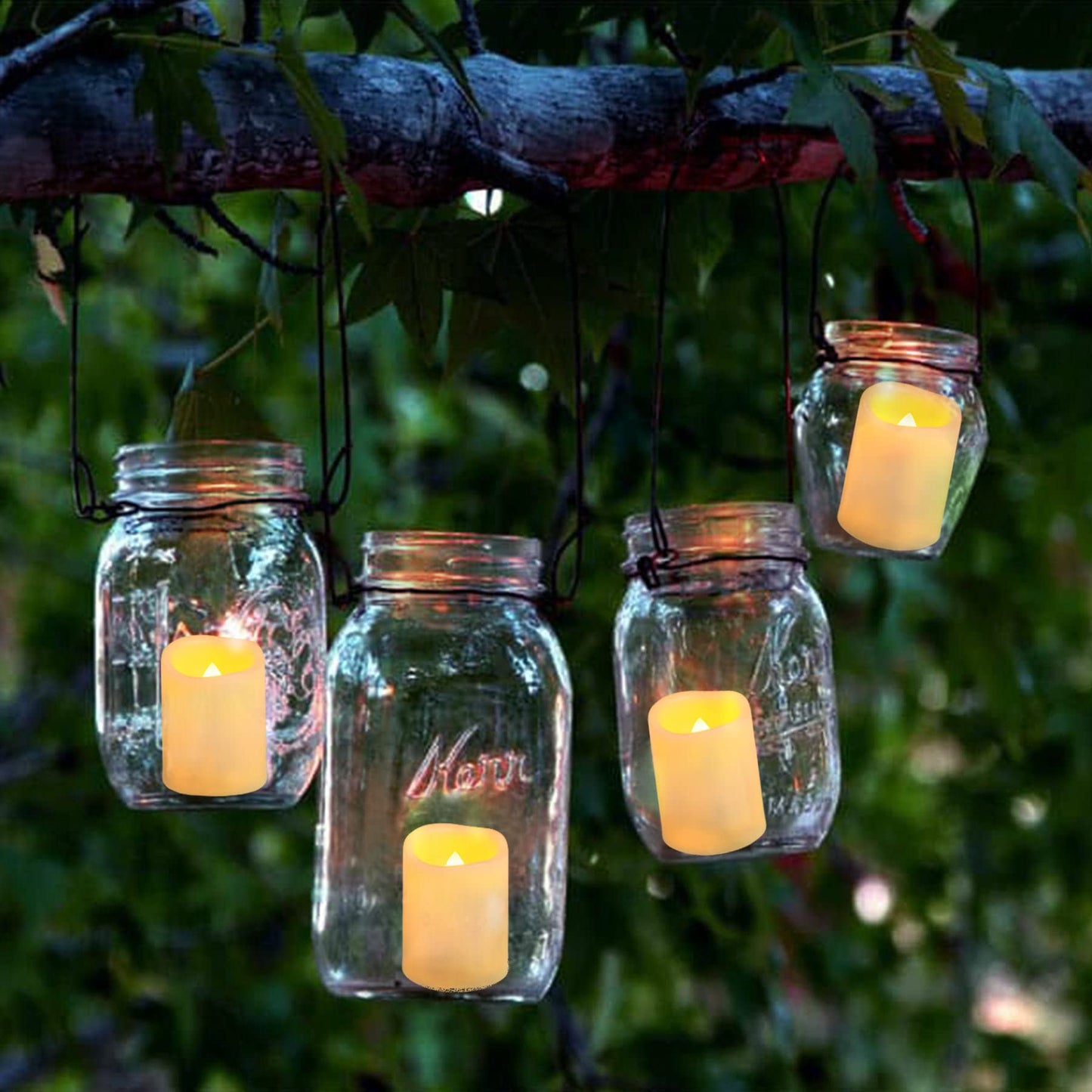 Yakpo 36 Pack 1.5" x 2" Flameless Votive Candles Battery Operated, Flicker LED Tea Lights Electric Flickering Outdoor Fake Candle Bulk for Wedding Halloween Pumpkin Light Christmas Home Decorations