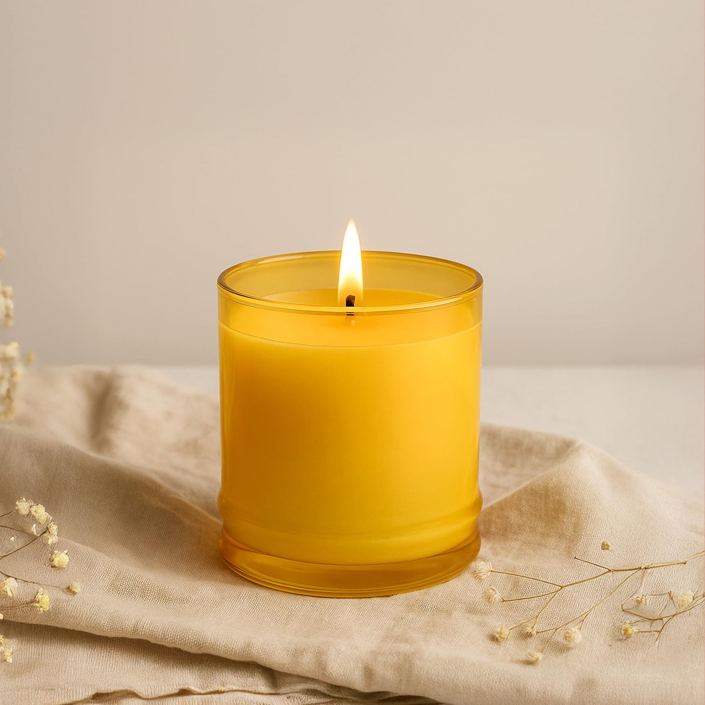 Lifescapes Scented Glass Candle - Radiant & Freesia, 160g | 28 Hours Approximate Burn Time | Premium Tumbler Design for Home Decor and Relaxation