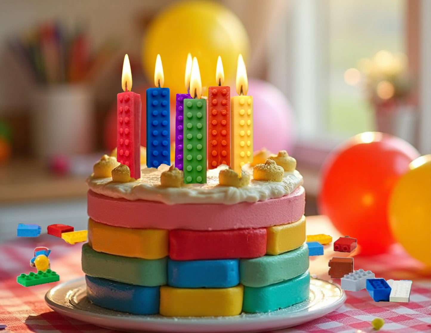 Streamline Imagined Decorative Birthday Candles - Blokz (6 Candle Pack)