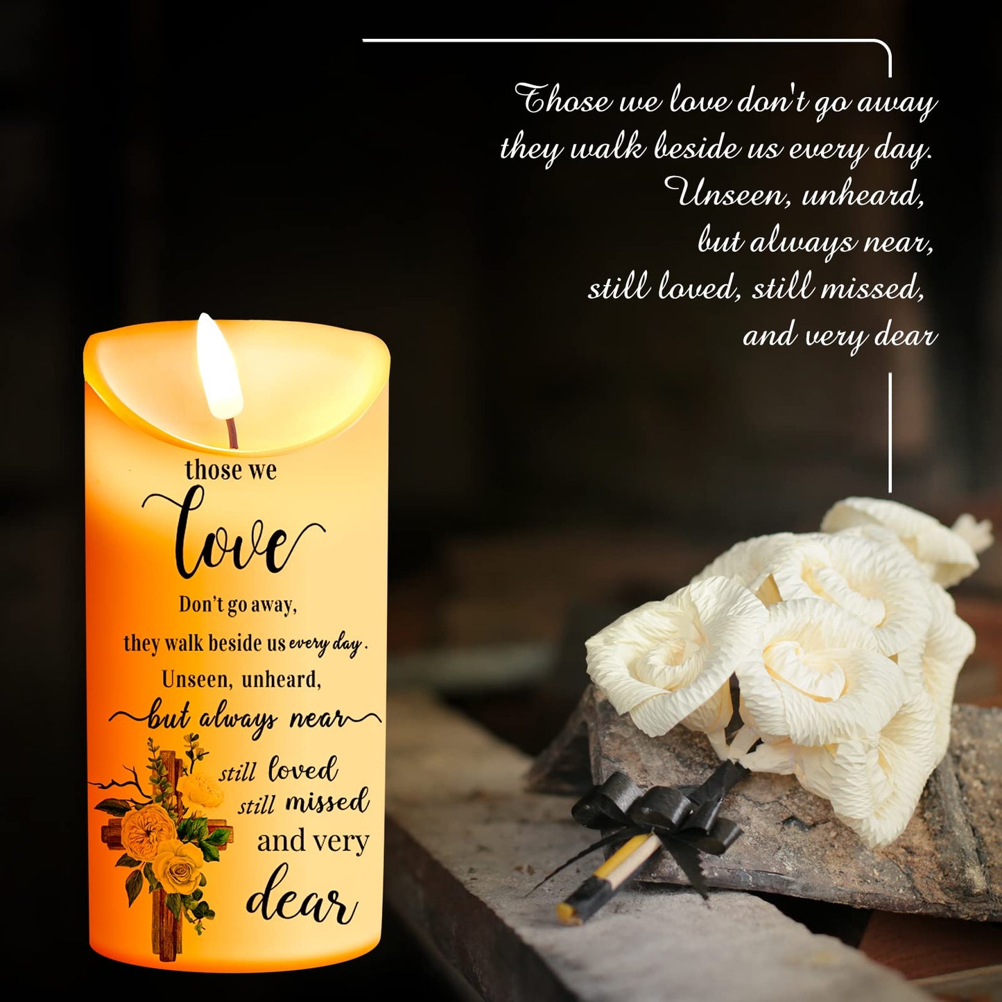 Gerrii Memorial Candles Sympathy Gifts LED Flameless Cardinal Bereavement Candles for Loss of Loved One Sympathy Cardinal Gifts Battery Candle for Prayers(Bright Style)