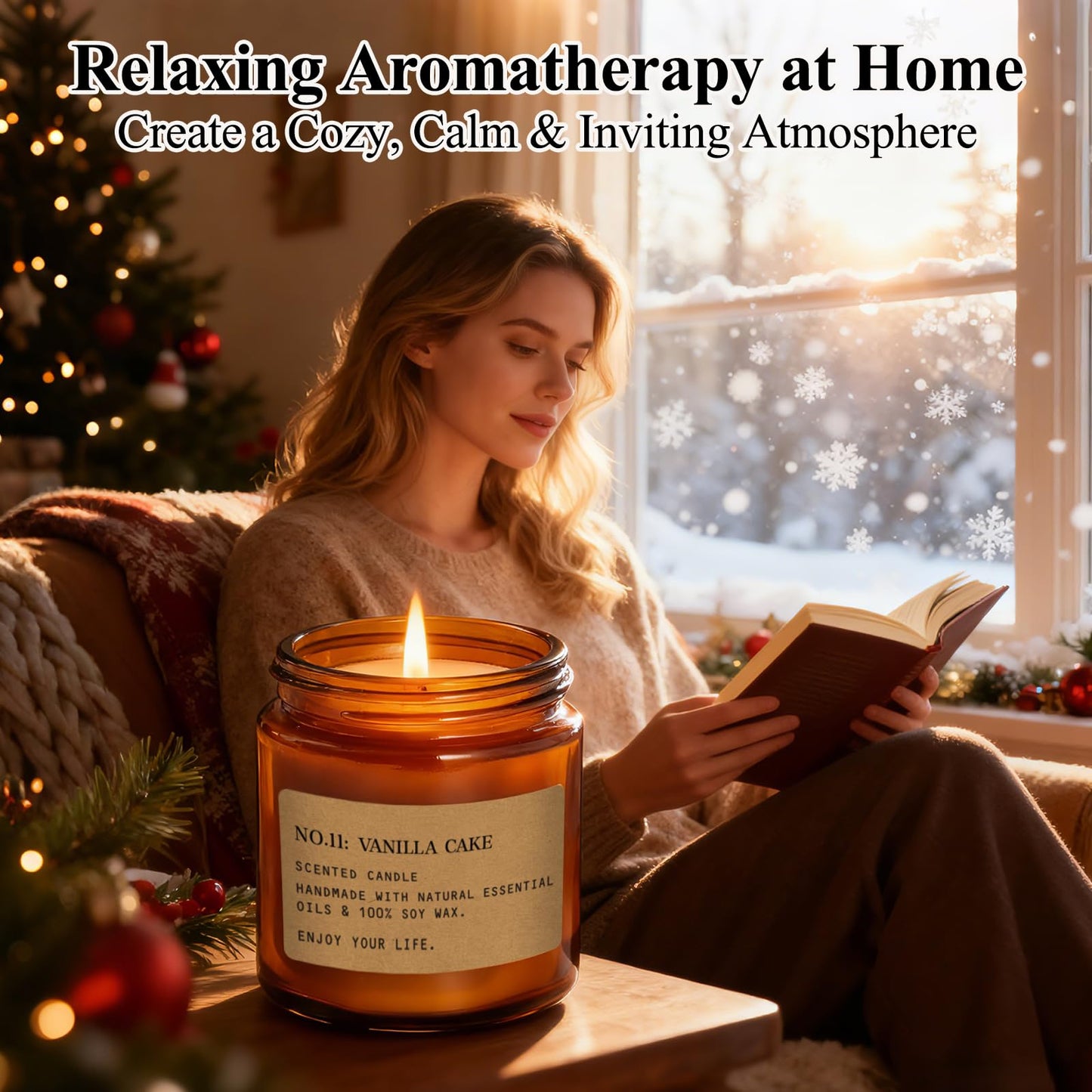 Scented Candles Gift Set,12 Pack Aromatherapy Candles for Home Scented, Aromatherapy Jar Candle Gifts for Women, Natural Soy Wax Amber Candle Set, Scented Candles Set for Birthday Present