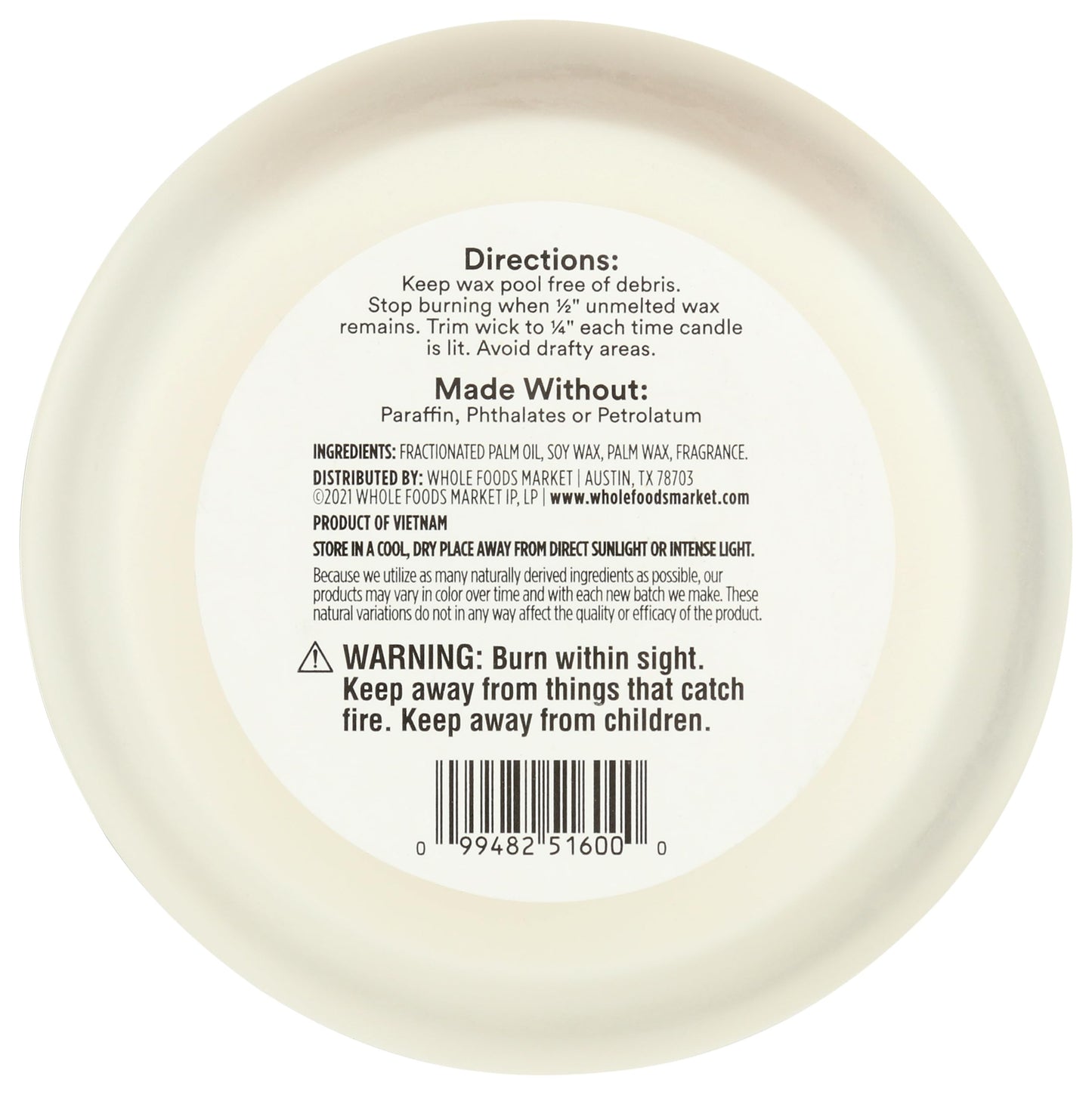 365 by Whole Foods Market, Scented Candle, Bamboo & Fig Leaf, 40 Hour Burn Time, 8 Ounce