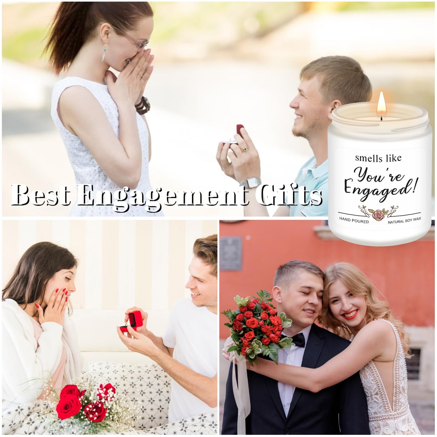Homsolver Engagement Gifts for Couples, Gift for Newly Engaged Couples, Gifts for Women Her,Bride, Party Gift, Engaged Scented Candles