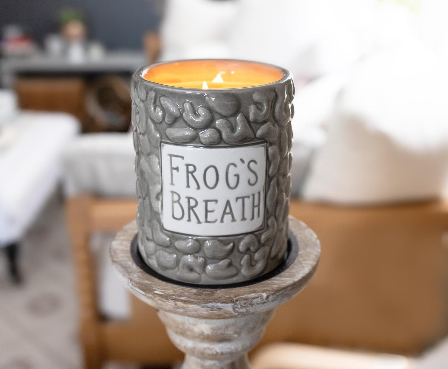Disney The Nightmare Before Christmas Sally Frog's Breath Jar Ceramic Candle | Floral Muguet Fragrance with 35-Hour Burn Time