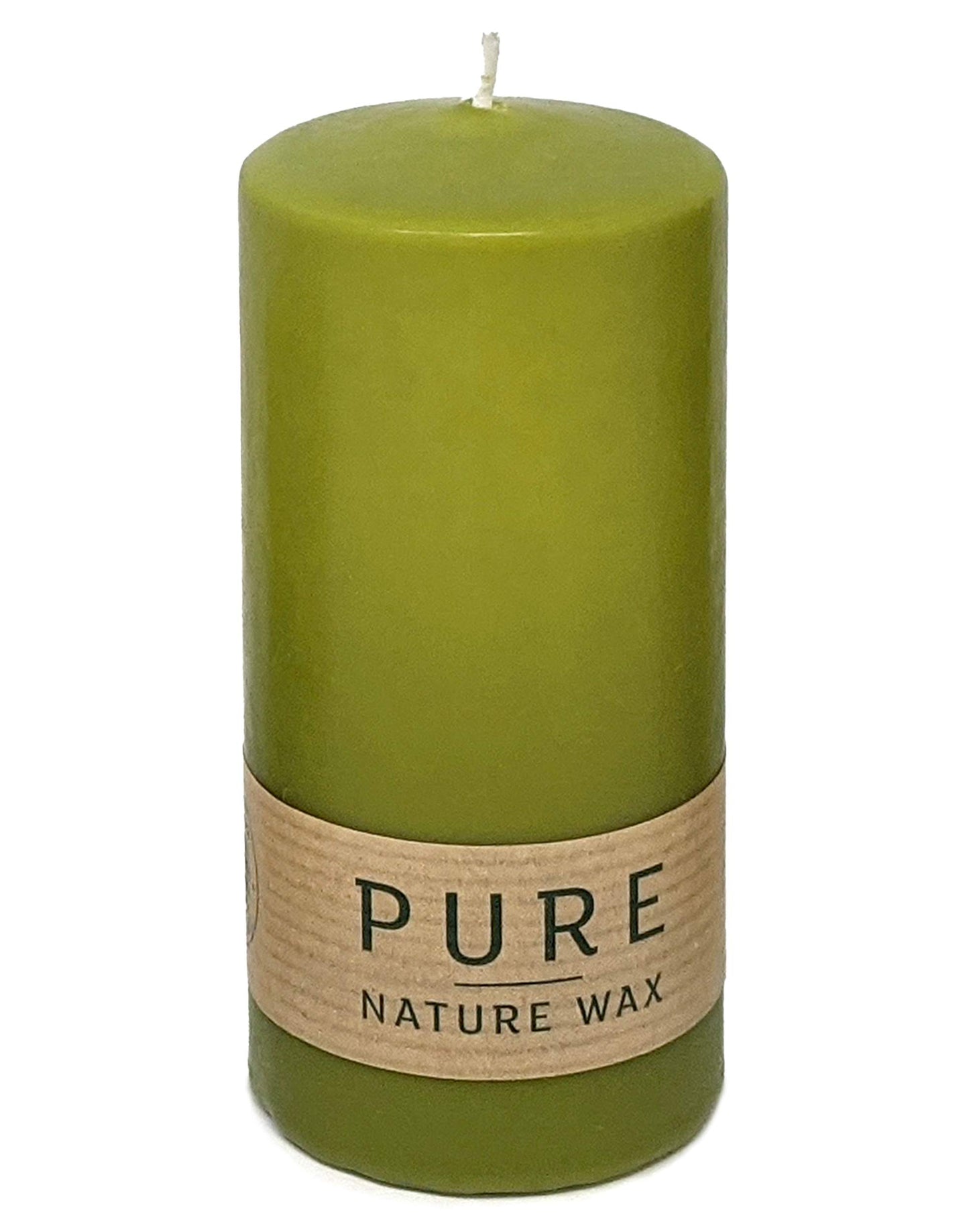 HYOOLA Pure Natural Pillar Candles - Made of 100% Natural Wax - Paraffin Free - 2.3 x 5 Inch - Green Pillar Candles - 4 Pack