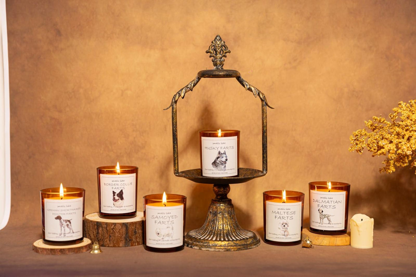Husky Gifts & Decor, Siberian Husky Gifts, Gift for Dog Lovers, Smells Like Dog Farts Candle - Lavender & Eucalyptus, Crafted by Natural Soy Wax & Natural Essential Oils