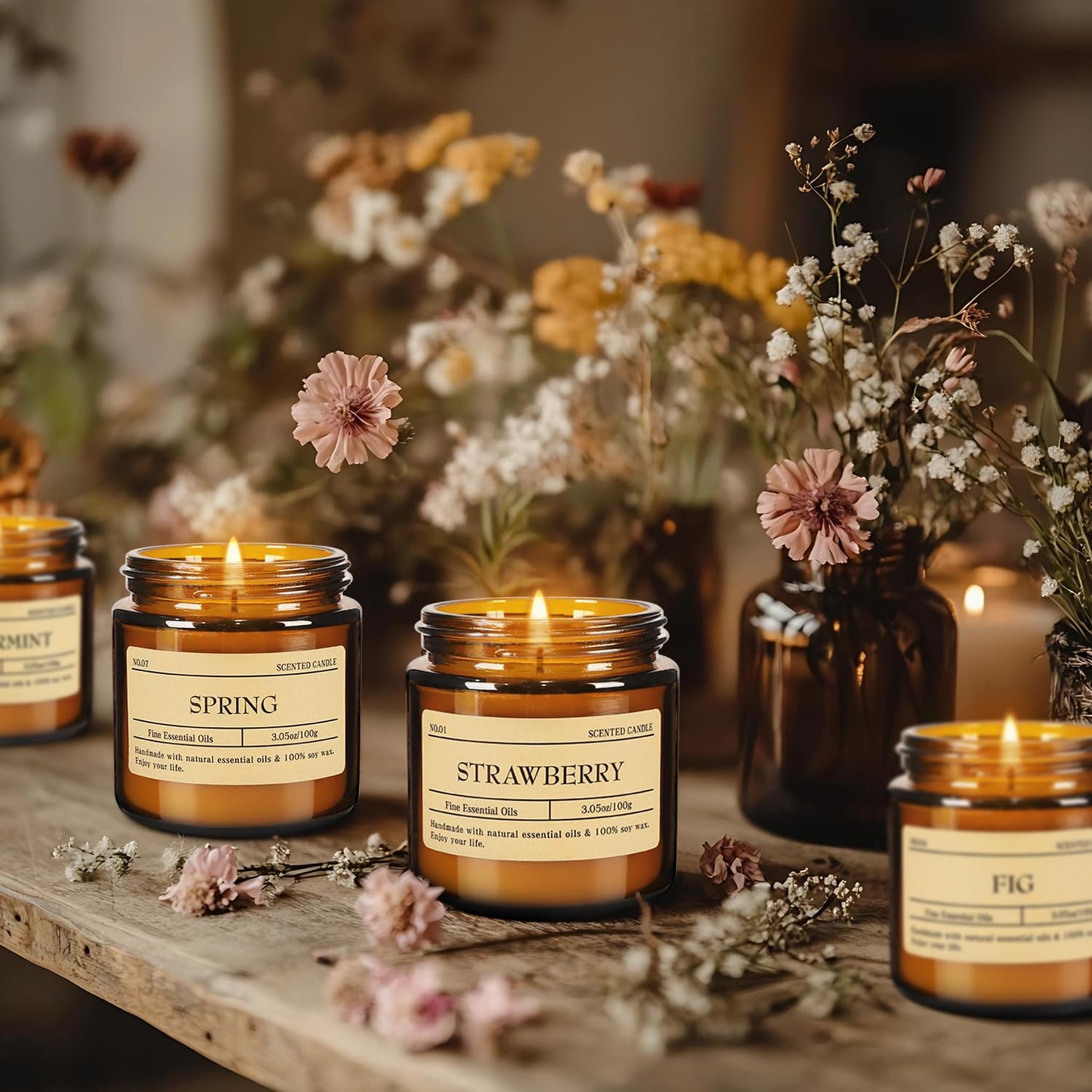 24-Pack 3.05oz Scented Candle Gift Sets - 12 scents Jars Natural Soy Wax for Women, Home Decoration and Elegant Occasions
