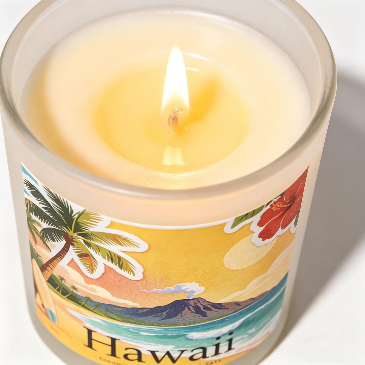 Hawaii Breeze Scented Candle, Coconut & Plumeria & Sea Salt - Hawaii Gifts, Hawaiian Gifts for Women, Hawaii Souvenirs, Tropical Souvenirs, 100% Soy Wax, 7OZ